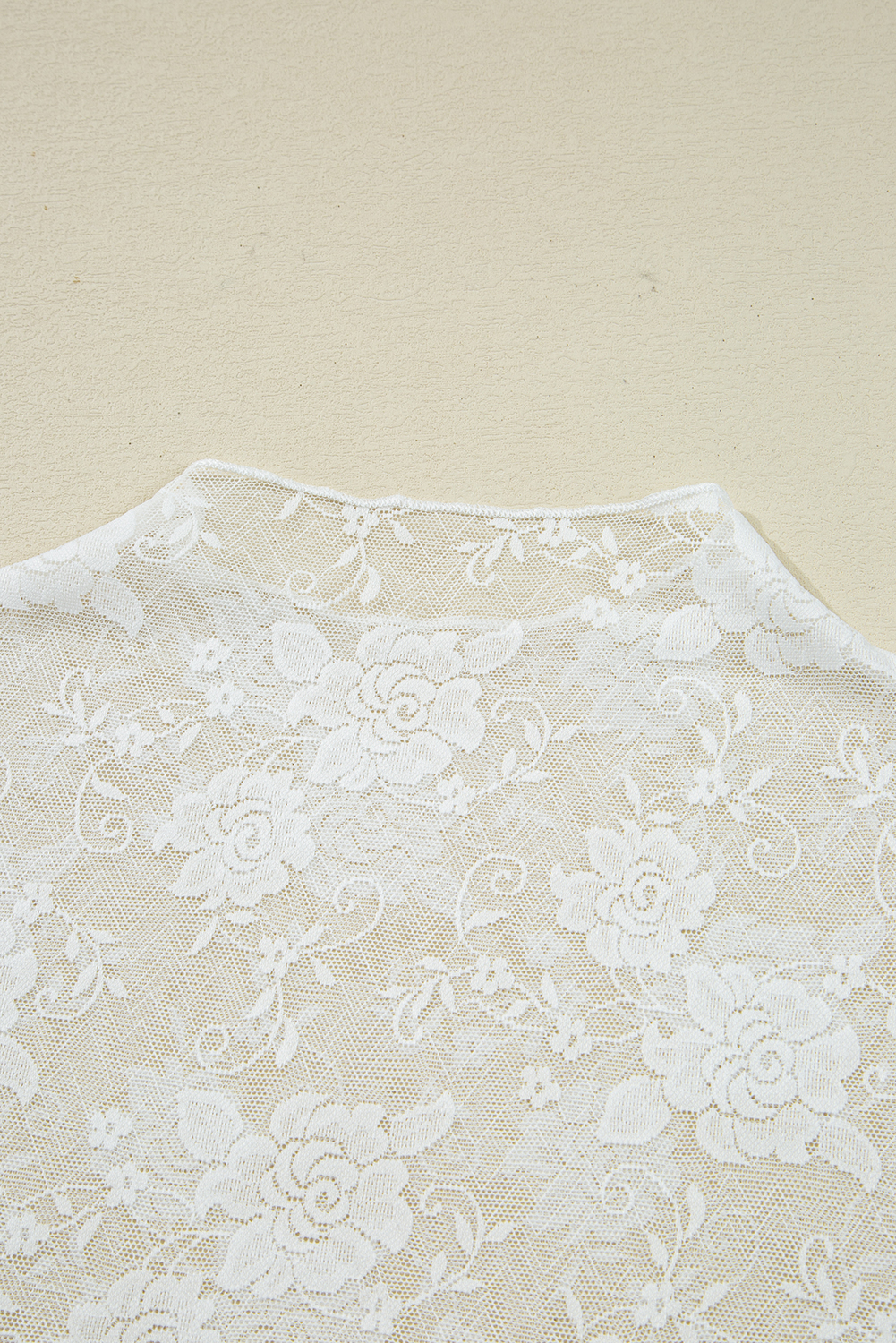 Chic Lightweight Sheer Floral Lace Top for Spring - Modest Mock Neck Design - Detail View 15 Chic Lightweight Sheer Floral Lace Top for Spring - Modest Mock Neck Design - Detail View 15