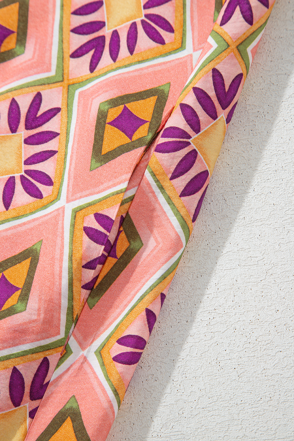 Chic Bohemian Style Orange Floral V Neck Buttoned Mini Dress - Detail View 22 Chic Bohemian Style Orange Floral V Neck Buttoned Mini Dress - Detail View 22