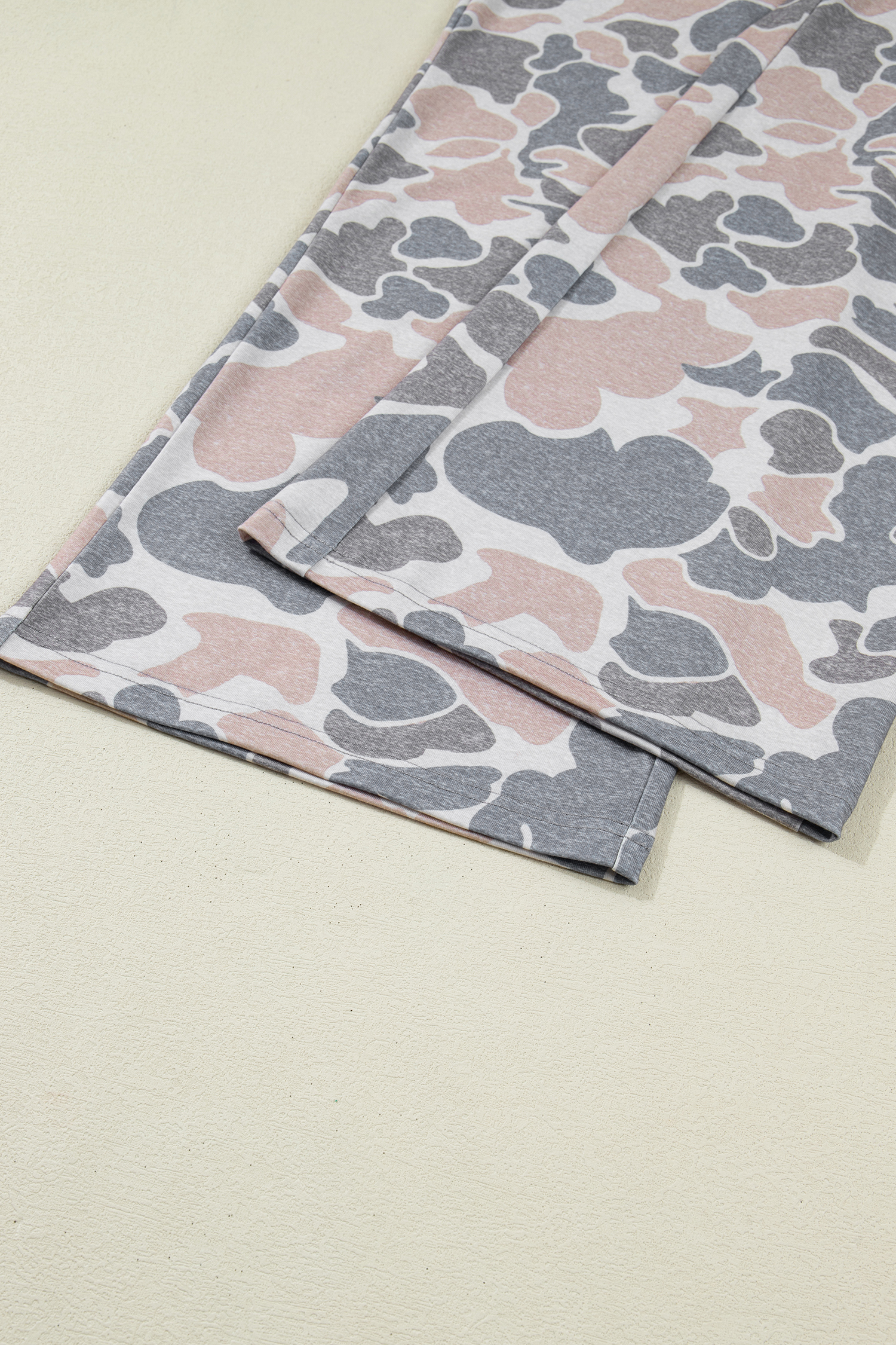 Chic Camouflage Print Women's Matching Set – Wide Leg High Waist Pants and Casual Short Sleeve Top - Detail View 6 Chic Camouflage Print Women's Matching Set – Wide Leg High Waist Pants and Casual Short Sleeve Top - Detail View 6