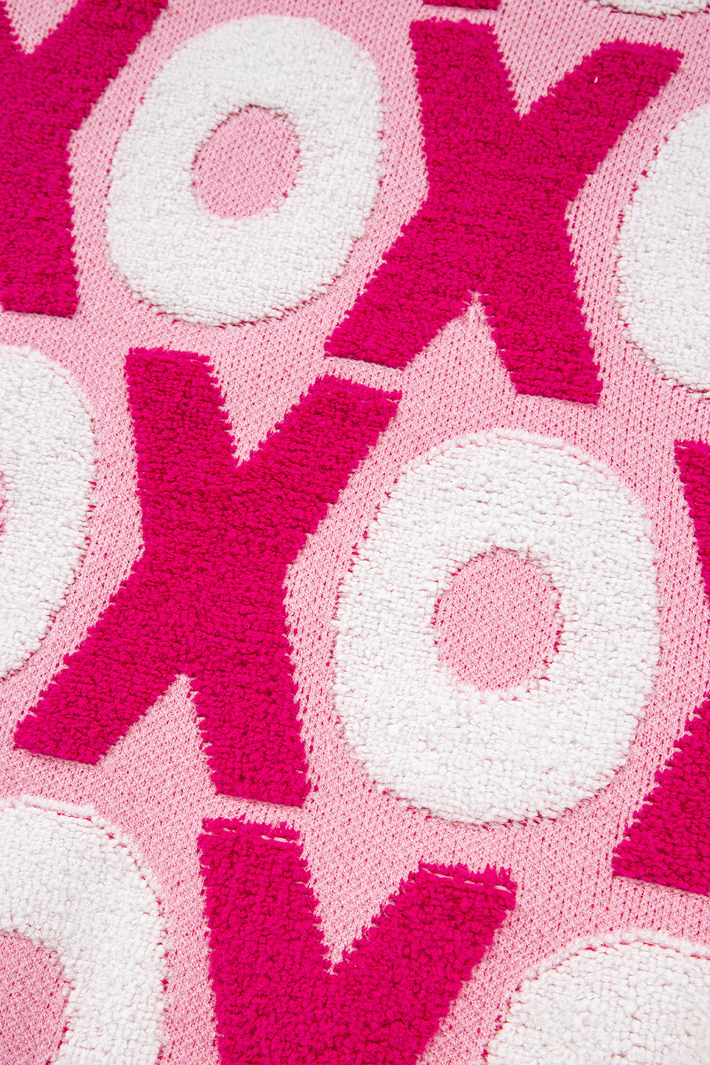 Women's Pink XOXO Crewneck Sweater – Casual Valentine's Day Style - Detail View 7 Women's Pink XOXO Crewneck Sweater – Casual Valentine's Day Style - Detail View 7