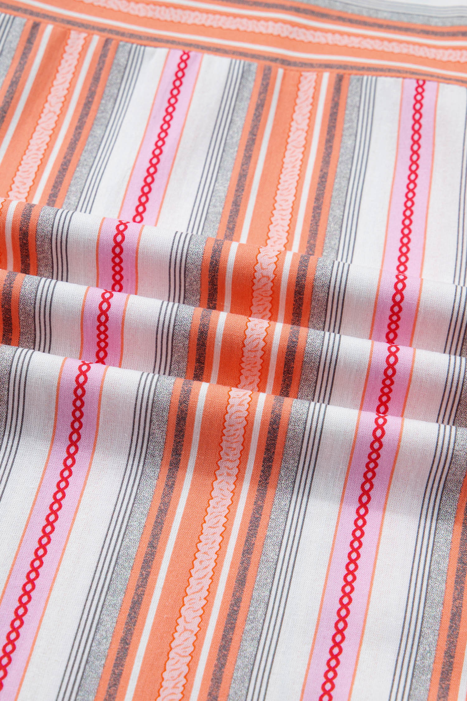 Women's Pink Stripe Short Sleeve Button-Up Shirt – Casual Summer Style for Daily Wear - Detail View 13 Women's Pink Stripe Short Sleeve Button-Up Shirt – Casual Summer Style for Daily Wear - Detail View 13