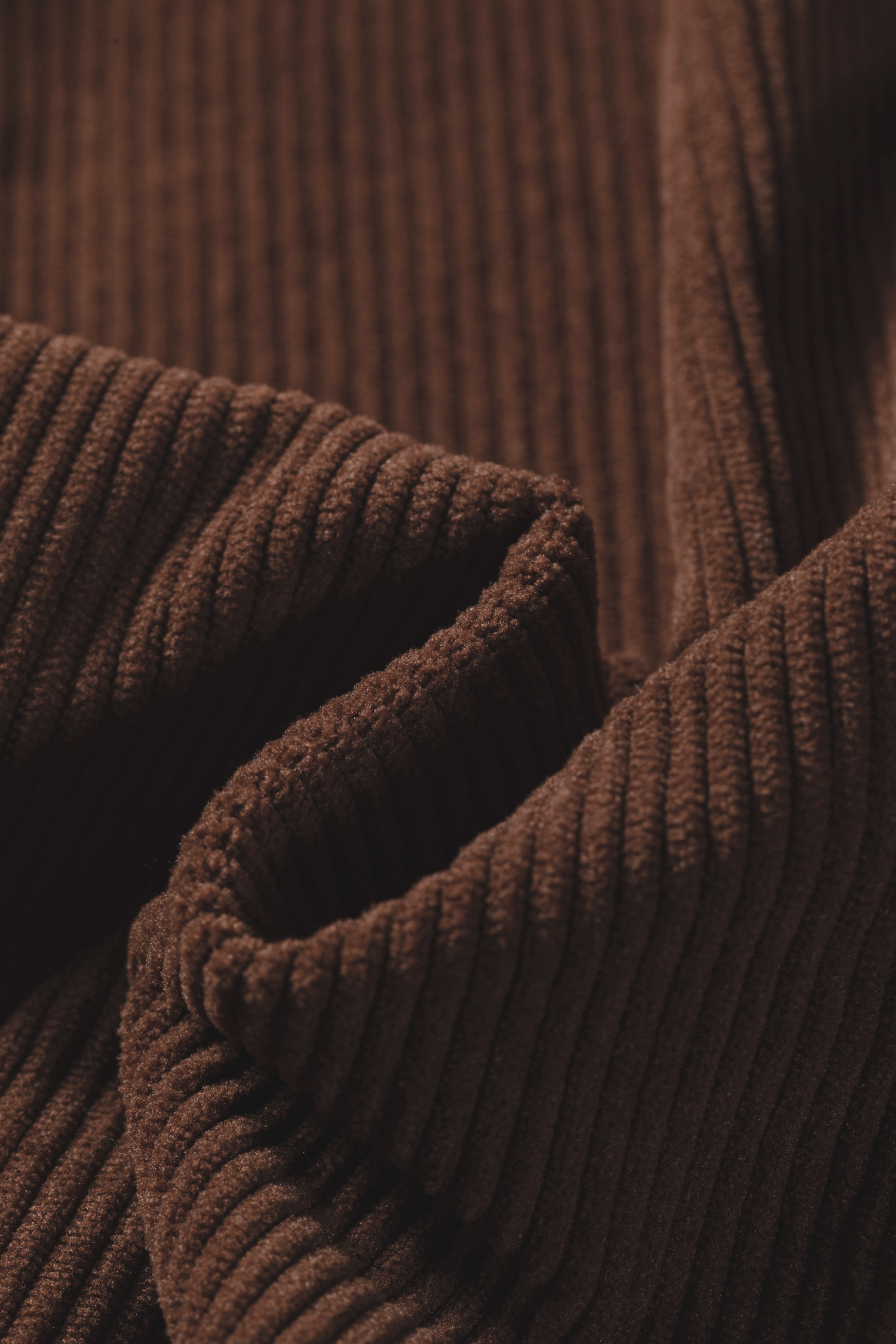 Women's Fall Corduroy Button-Up – Long Sleeve Ruffle Blouse - Detail View 9 Women's Fall Corduroy Button-Up – Long Sleeve Ruffle Blouse - Detail View 9