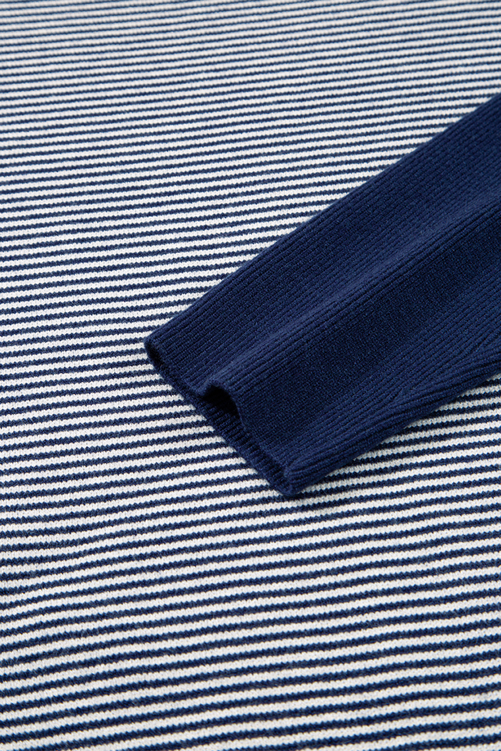 Cozy and Versatile Blue Stripe Dolman Sweater for Daily Wear in Fall - Detail View 11 Cozy and Versatile Blue Stripe Dolman Sweater for Daily Wear in Fall - Detail View 11