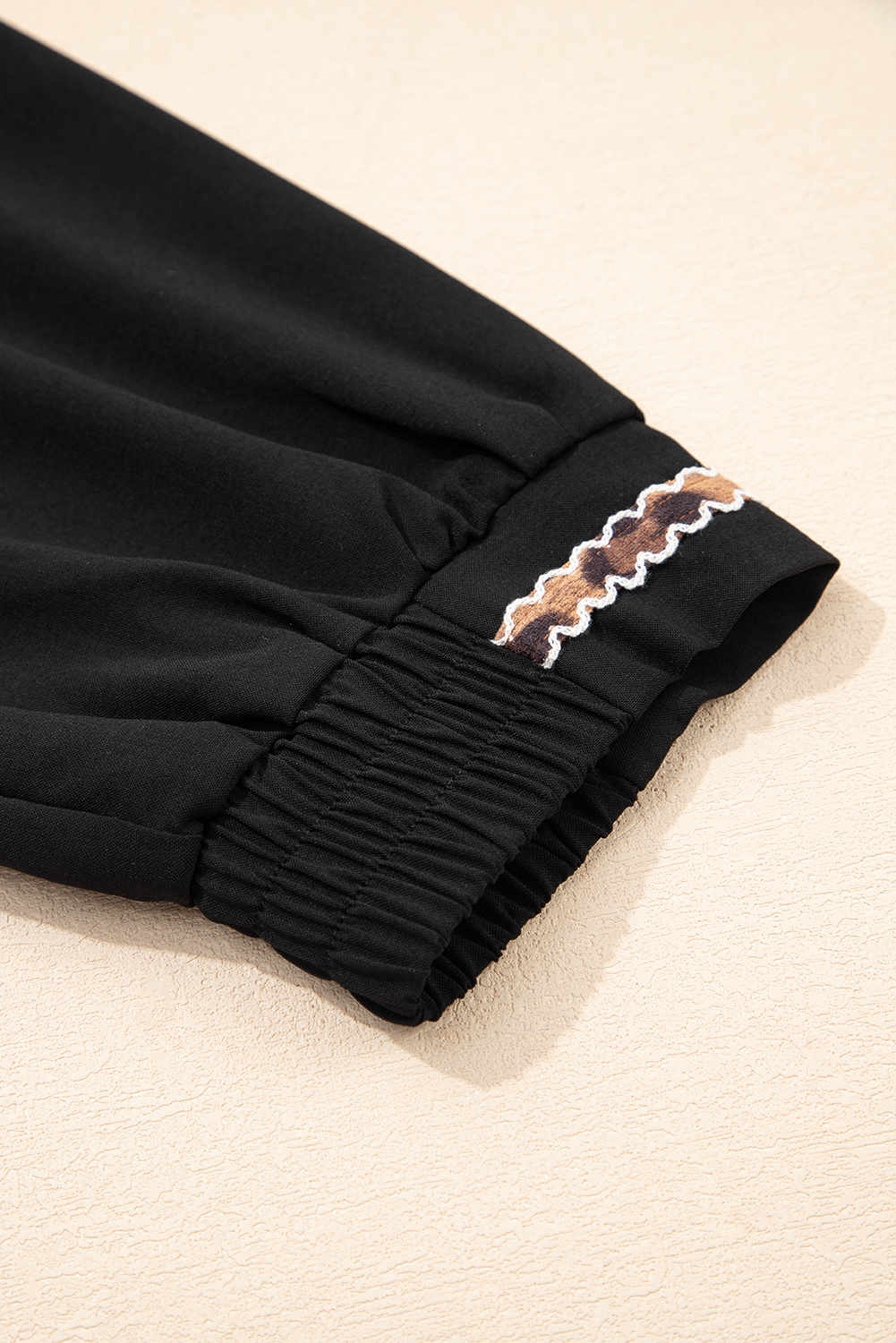 Southern Belle Black Mini Dress: Contrast Trim Bracelet Sleeve Style for Fall - Detail View 17 Southern Belle Black Mini Dress: Contrast Trim Bracelet Sleeve Style for Fall - Detail View 17