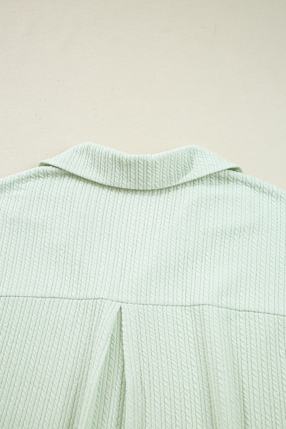 Casual Long Sleeve Shirt and Wide Leg Pants Set in Clearly Aqua for Daily Wear - Detail View 10 Casual Long Sleeve Shirt and Wide Leg Pants Set in Clearly Aqua for Daily Wear - Detail View 10