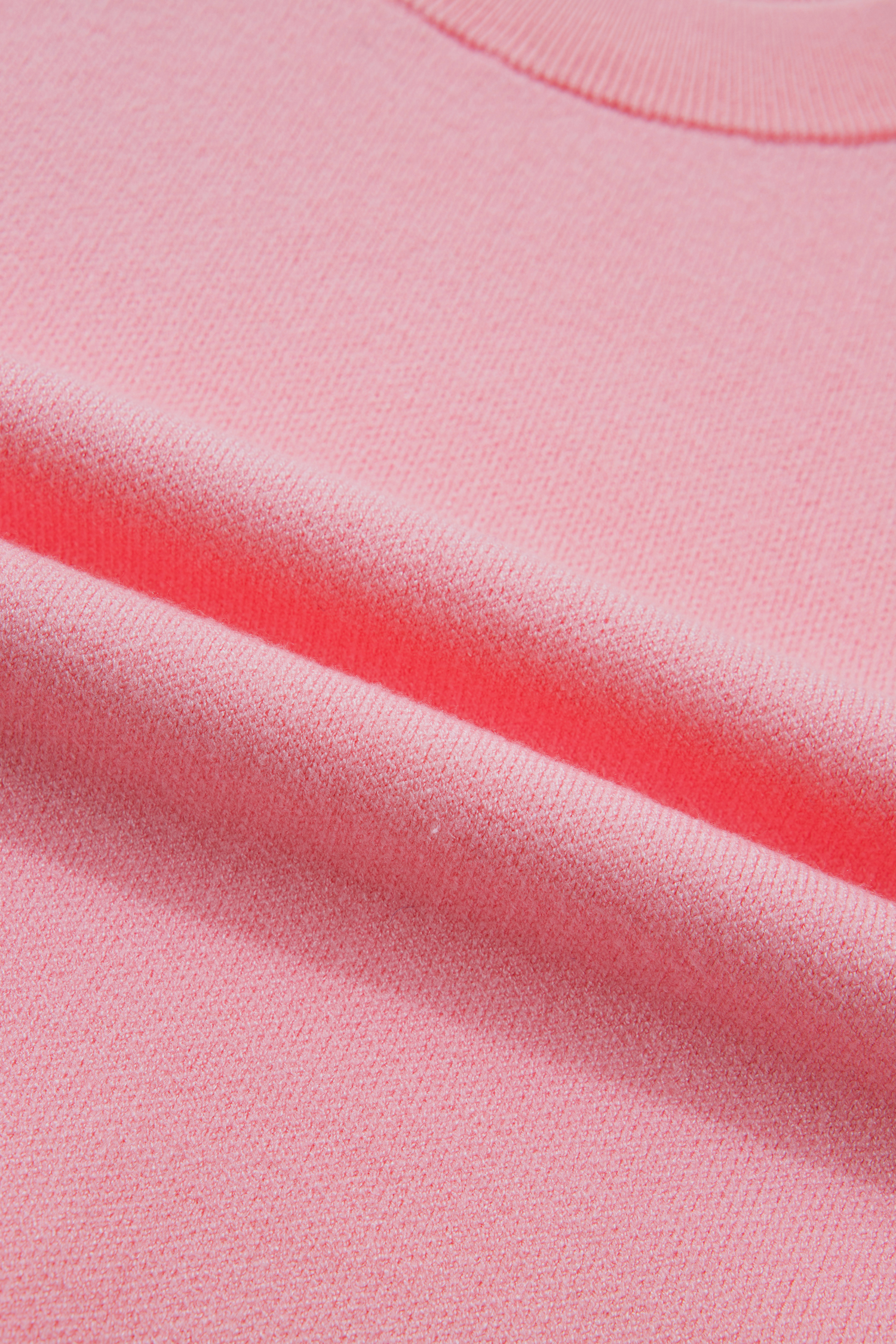 Women's Pink Scalloped Hem Sweater Top – Half Sleeve Round Neck Summer Knit for Casual Daily Wear - Detail View 10 Women's Pink Scalloped Hem Sweater Top – Half Sleeve Round Neck Summer Knit for Casual Daily Wear - Detail View 10