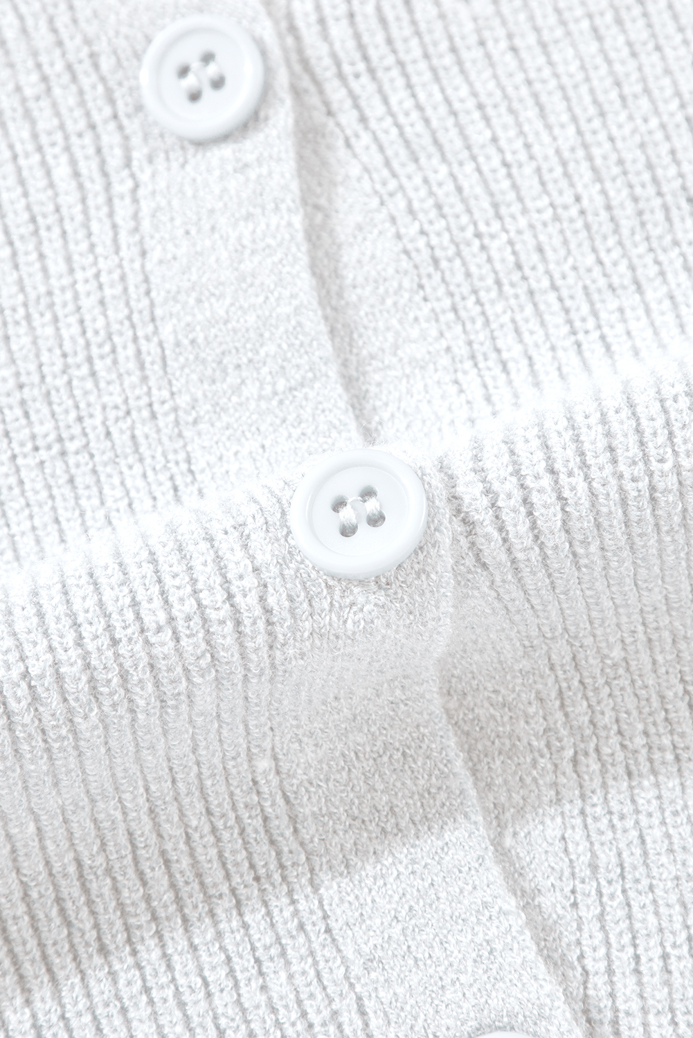 Comfortable Long Sleeve White Cardigan with V Neck - Perfect for Daily Wear - Detail View 14 Comfortable Long Sleeve White Cardigan with V Neck - Perfect for Daily Wear - Detail View 14