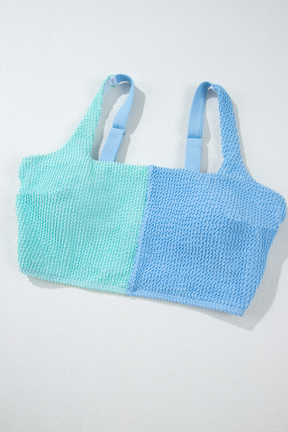 Women's Sky Blue Colorblock Square Neck Bikini for Summer Beach Days - Detail View 49 Women's Sky Blue Colorblock Square Neck Bikini for Summer Beach Days - Detail View 49