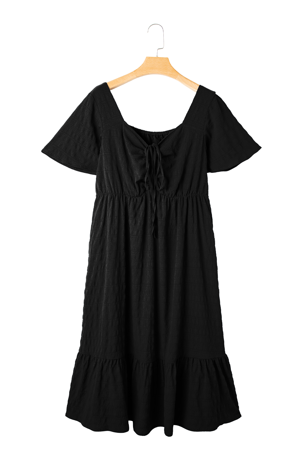 Chic Black High Waist Midi Dress for Plus Size Women – Perfect for Daily Wear - Detail View 5 Chic Black High Waist Midi Dress for Plus Size Women – Perfect for Daily Wear - Detail View 5