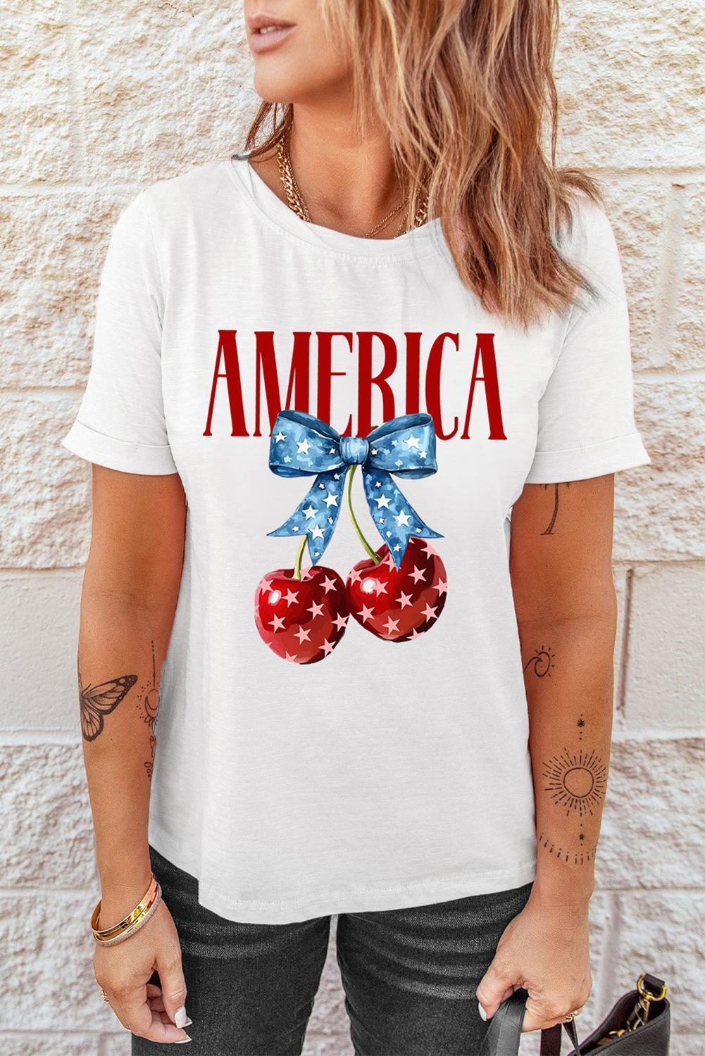 Summer Ready Women's Crewneck T-Shirt - Classic Fit with Round Neckline and Slogan Design - Detail View 7 Summer Ready Women's Crewneck T-Shirt - Classic Fit with Round Neckline and Slogan Design - Detail View 7