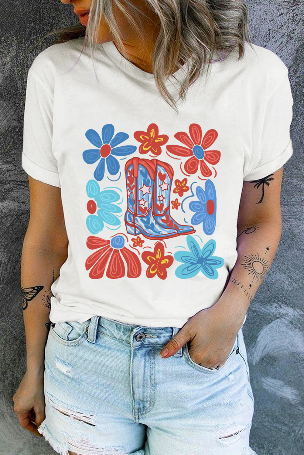 Casual Short Sleeve Crew Neck Independence Day Tee - Perfect for Summer Celebrations - Detail View 7 Casual Short Sleeve Crew Neck Independence Day Tee - Perfect for Summer Celebrations - Detail View 7
