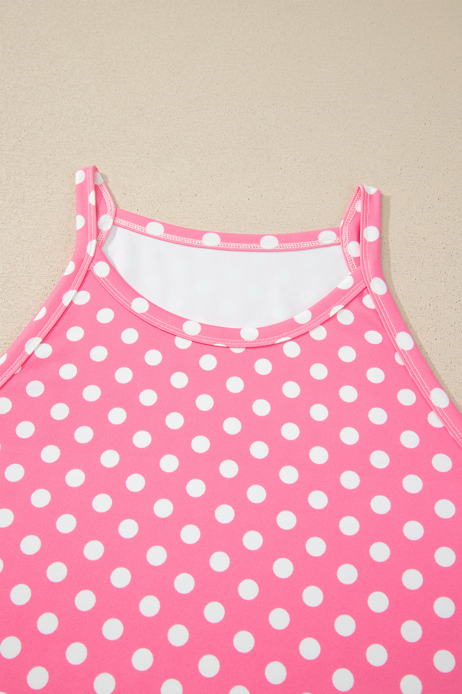 Women's Polka Dot Tank and Wide Leg Pants Set for Vacation - Detail View 8 Women's Polka Dot Tank and Wide Leg Pants Set for Vacation - Detail View 8