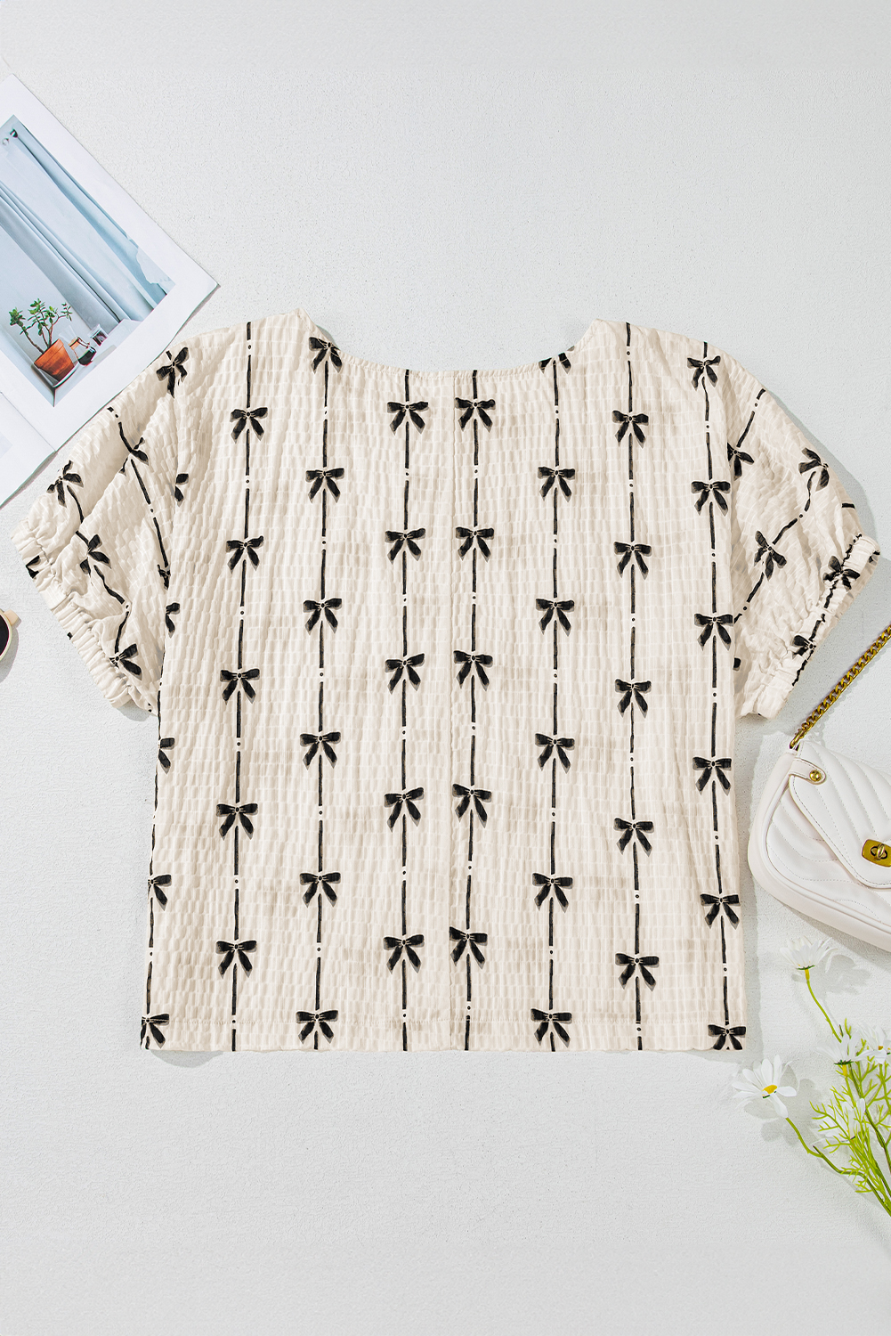 Trendy Round Neck Puff Sleeve Top - Soft and Breathable Fabric for Daily Wear - Detail View 7 Trendy Round Neck Puff Sleeve Top - Soft and Breathable Fabric for Daily Wear - Detail View 7