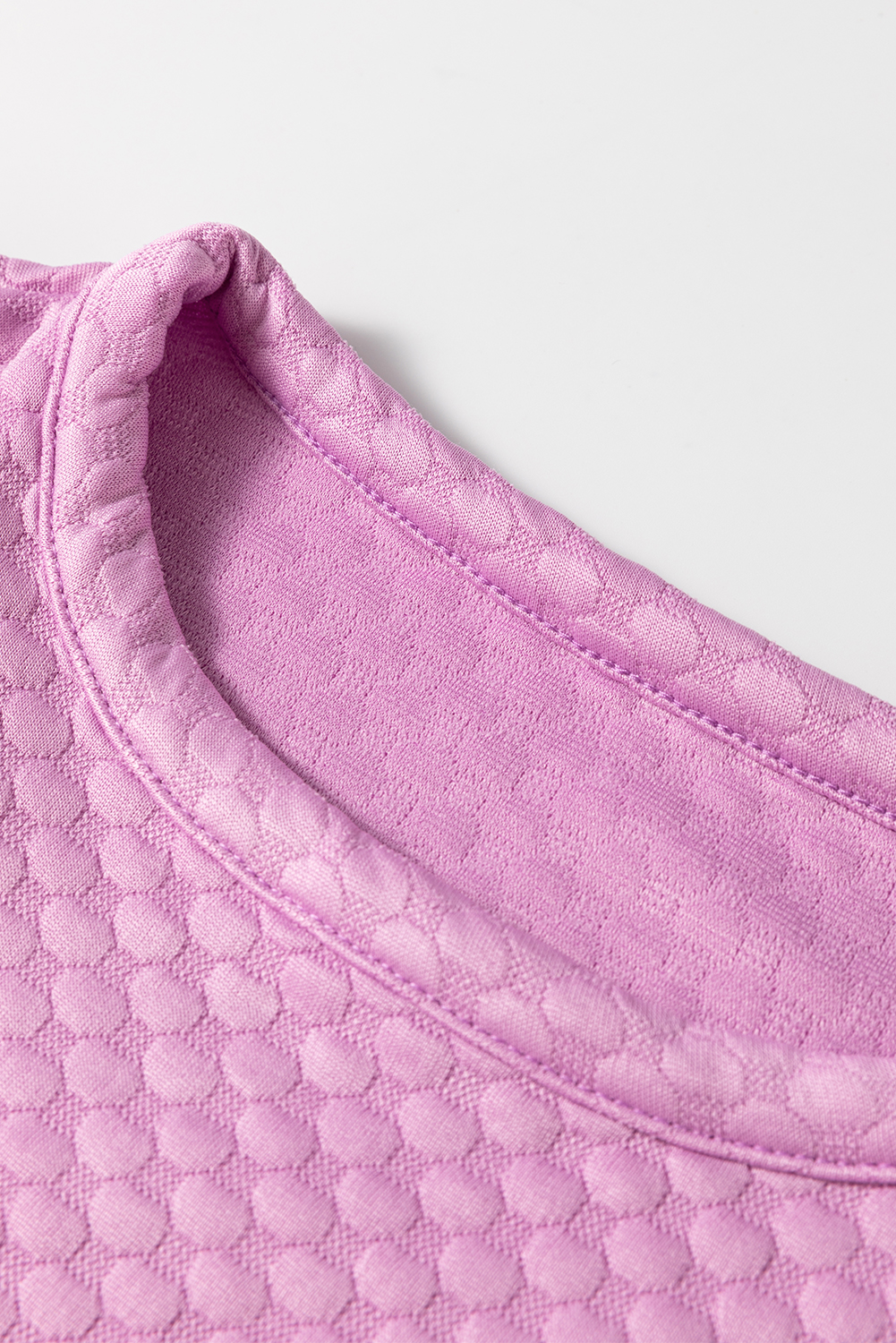 Elegant Round Neck Blouse with Relaxed Fit - Versatile Women's Top in Phalaenopsis Purple - Detail View 15 Elegant Round Neck Blouse with Relaxed Fit - Versatile Women's Top in Phalaenopsis Purple - Detail View 15