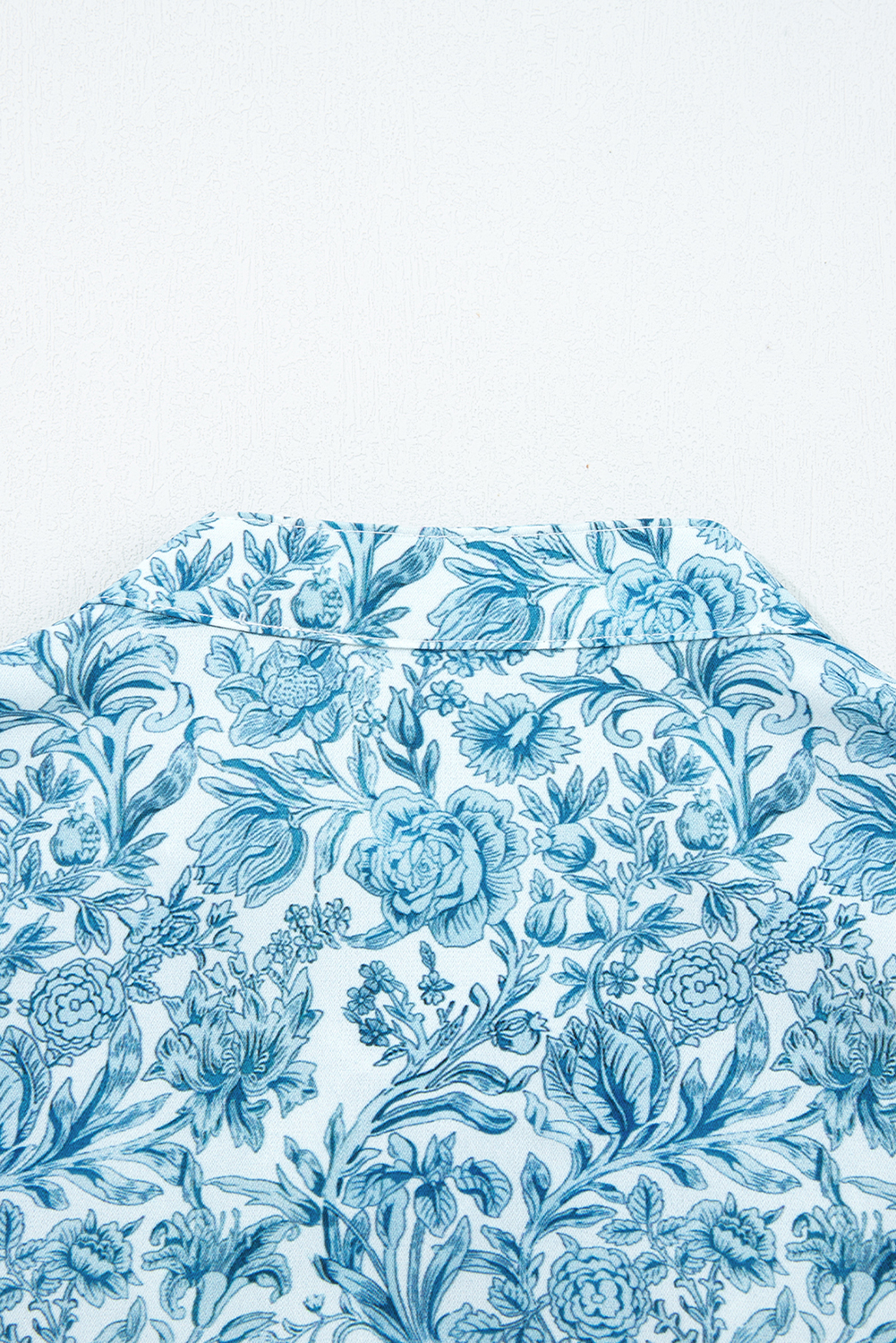 Casual Long Sleeve Floral Shirt with Stand Neck - Perfect for Fall & Autumn - Detail View 10 Casual Long Sleeve Floral Shirt with Stand Neck - Perfect for Fall & Autumn - Detail View 10