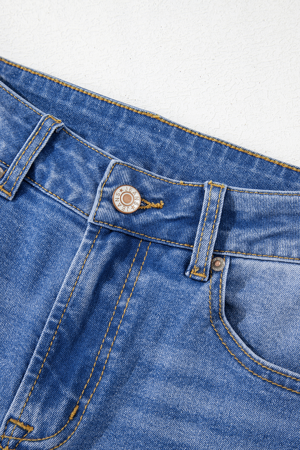 Women's Sail Blue Raw Hem Straight Jeans – High Rise Loose Fit with Unique Cuffs for Casual Daily Wear - Detail View 13 Women's Sail Blue Raw Hem Straight Jeans – High Rise Loose Fit with Unique Cuffs for Casual Daily Wear - Detail View 13