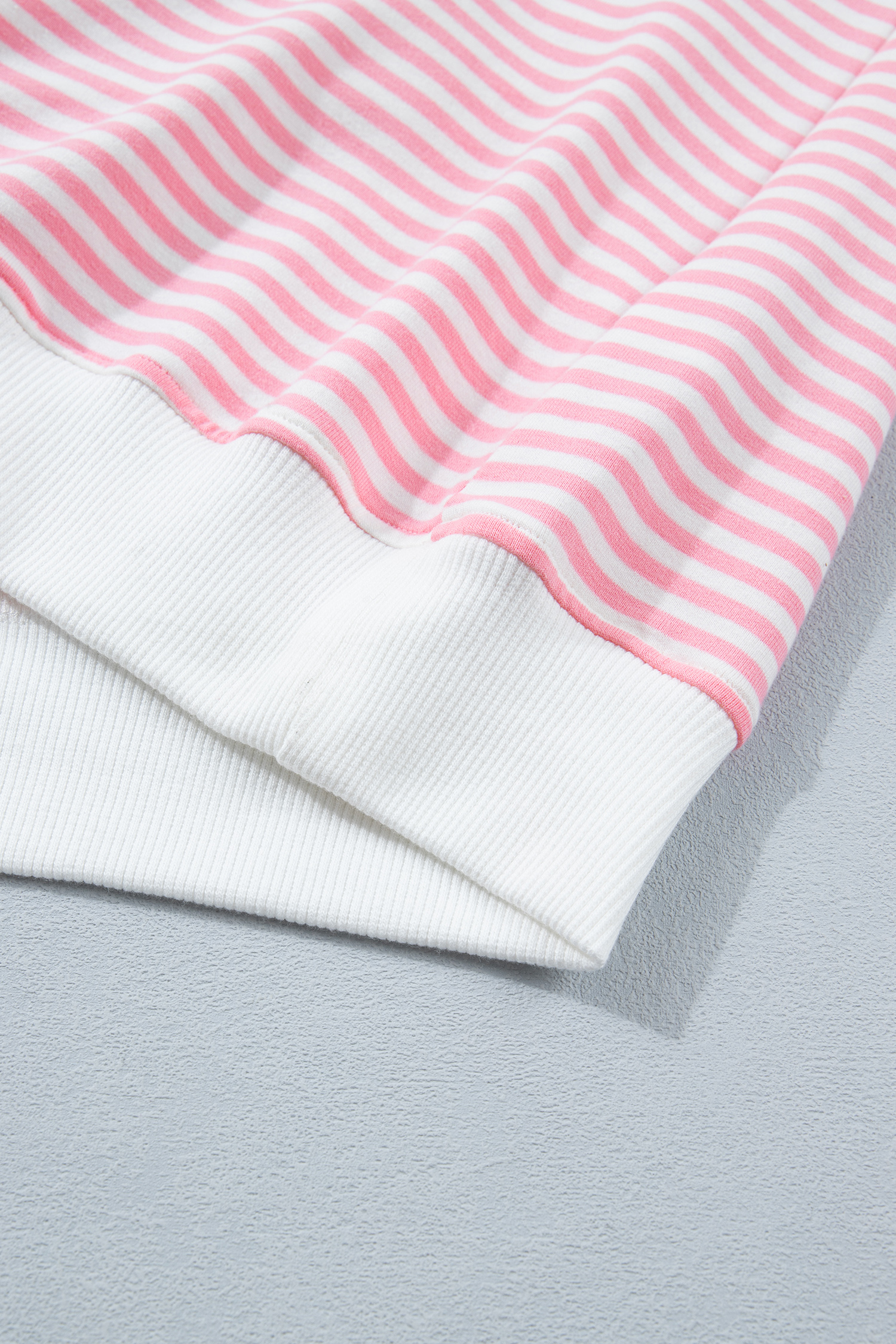 Casual Women's Striped Short Set – Contrast Mock Neck Tee with Matching Bottoms, Summer Wear - Detail View 14 Casual Women's Striped Short Set – Contrast Mock Neck Tee with Matching Bottoms, Summer Wear - Detail View 14