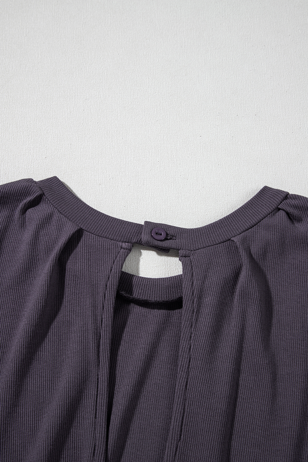 Women's Bristol Black Knit Open Back Drawstring Romper with Cap Sleeves - Detail View 17 Women's Bristol Black Knit Open Back Drawstring Romper with Cap Sleeves - Detail View 17