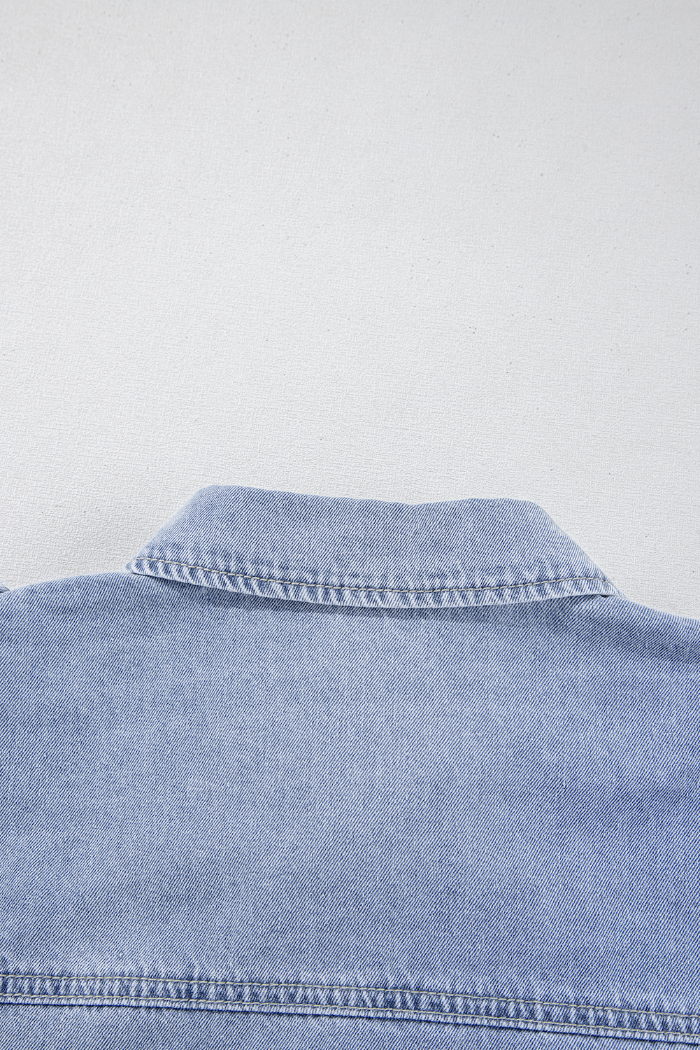 Women's Shirt, Dusk Blue, Denim Fabric, Pinup Style, Folded Cap Sleeves, Casual Wear, Cropped Length, Boxy Fit, Solid Color, Daily Wear, Summer Fashion, Tops, Blouses & Shirts - Detail View 20 Women's Shirt, Dusk Blue, Denim Fabric, Pinup Style, Folded Cap Sleeves, Casual Wear, Cropped Length, Boxy Fit, Solid Color, Daily Wear, Summer Fashion, Tops, Blouses & Shirts - Detail View 20