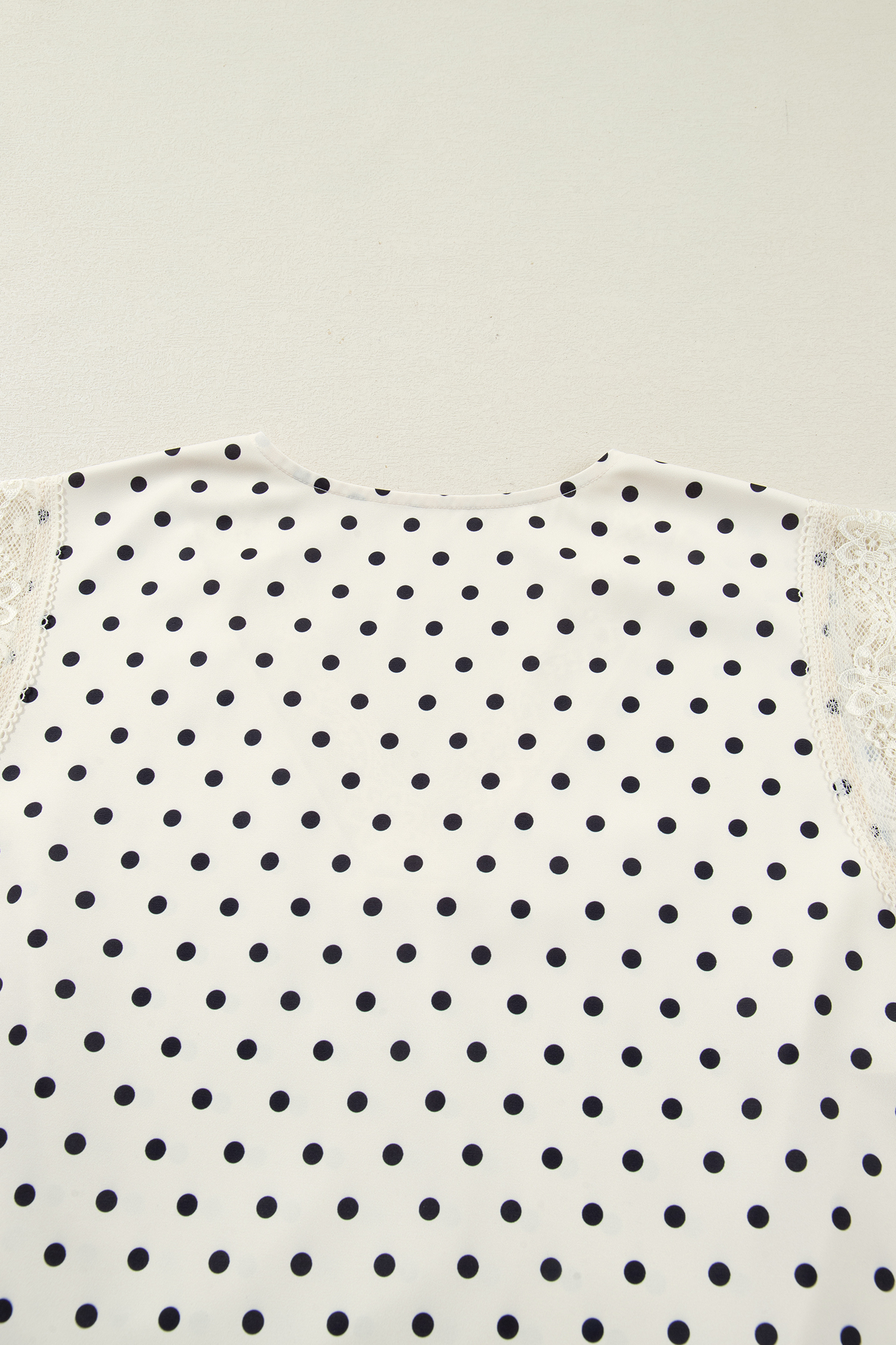 Women's Apricot Polka Dot V Neck Sleeveless Top – Casual Summer Style with Lace Trim - Detail View 10 Women's Apricot Polka Dot V Neck Sleeveless Top – Casual Summer Style with Lace Trim - Detail View 10