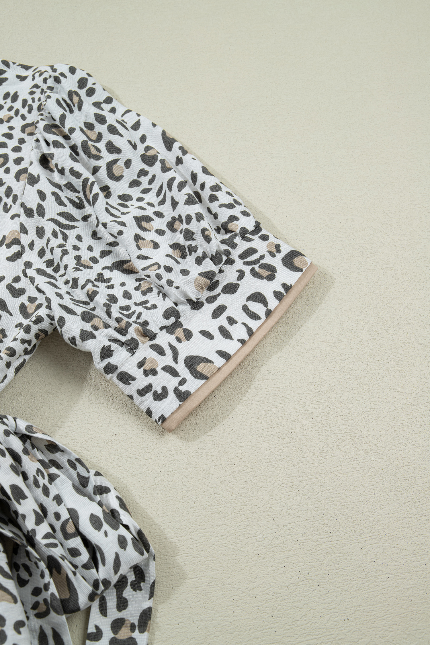 Women's Leopard Print Midi Dress – Button Front Short Sleeve A-Line Shift Dress for Summer Vacation - Detail View 10 Women's Leopard Print Midi Dress – Button Front Short Sleeve A-Line Shift Dress for Summer Vacation - Detail View 10