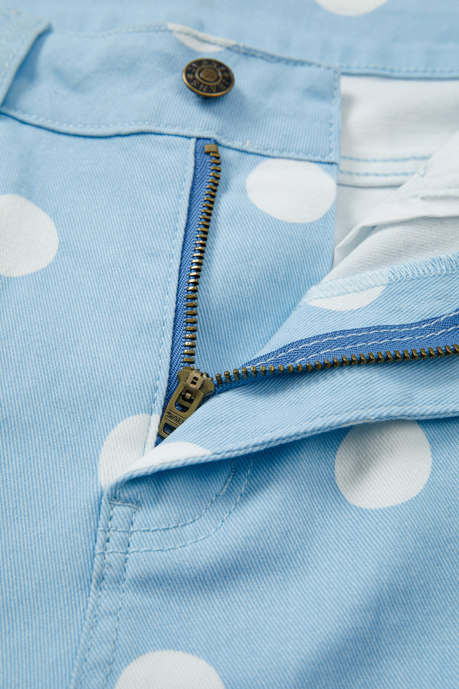 Gift for Her: Women's Sky Blue Polka Dot High Waist Jeans – Comfortable Cotton Blend Denim Pants with Pockets - Detail View 12 Gift for Her: Women's Sky Blue Polka Dot High Waist Jeans – Comfortable Cotton Blend Denim Pants with Pockets - Detail View 12