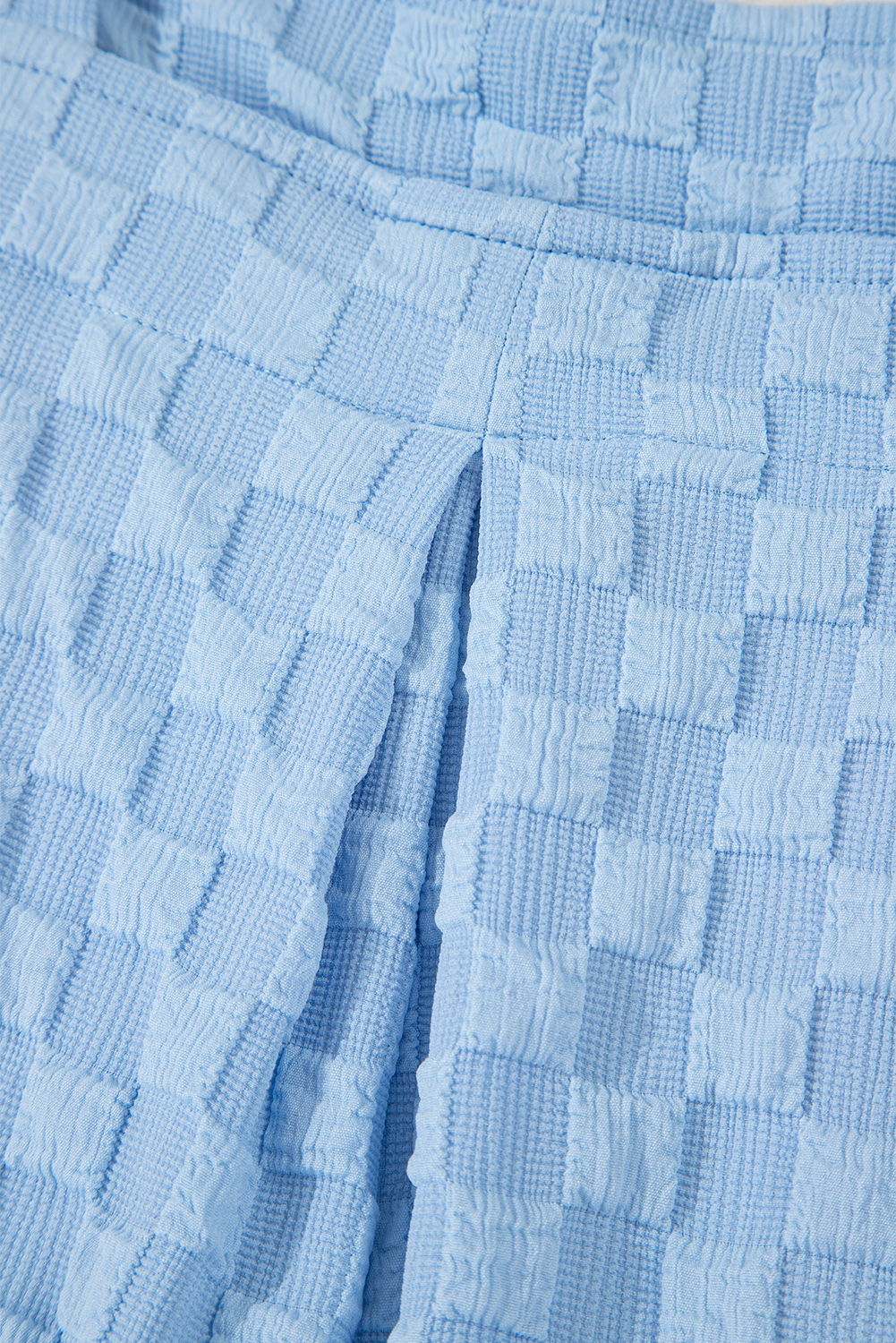 Summer Plaid Wide Leg Jumpsuit, Beau Blue Pocketed Overall - Detail View 15 Summer Plaid Wide Leg Jumpsuit, Beau Blue Pocketed Overall - Detail View 15