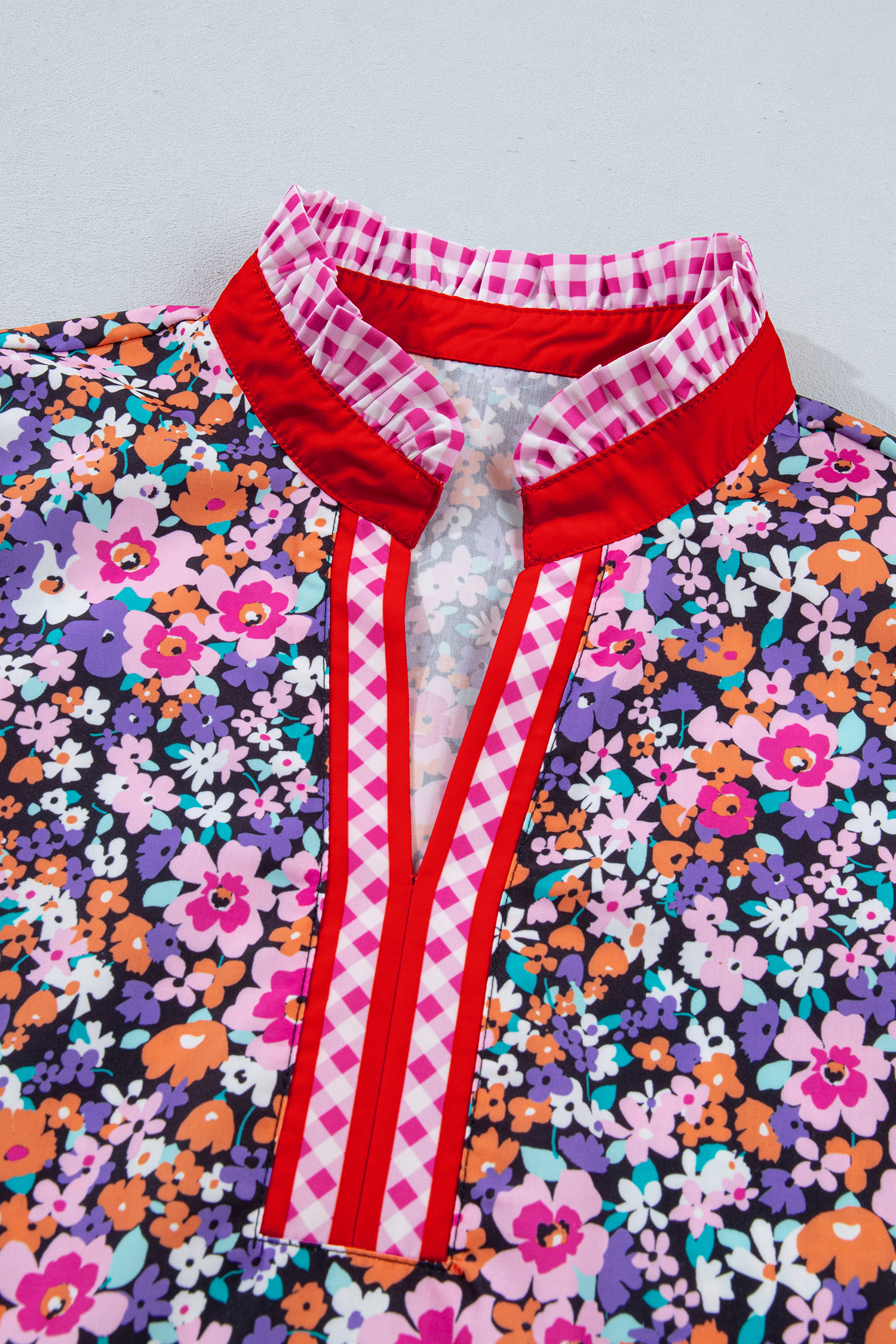 Chic Purple Floral Blouse for Women – Stylish Gift Top - Detail View 9 Chic Purple Floral Blouse for Women – Stylish Gift Top - Detail View 9