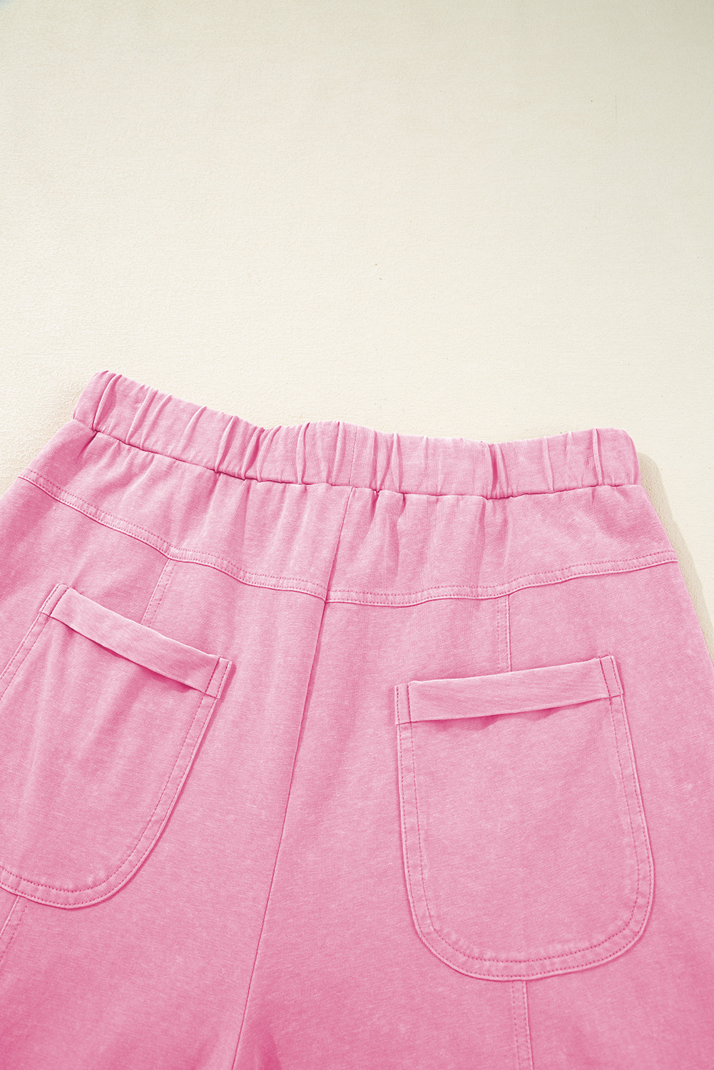Women's Cargo Pants, Bonbon Color, Mineral Wash, High Waist, Wide Leg, Drawstring, Casual Style, Daily Wear, Exposed Seams, Functional Pockets, 100% Cotton, Spring Fashion, Comfortable Fit, Solid Color - Detail View 12 Women's Cargo Pants, Bonbon Color, Mineral Wash, High Waist, Wide Leg, Drawstring, Casual Style, Daily Wear, Exposed Seams, Functional Pockets, 100% Cotton, Spring Fashion, Comfortable Fit, Solid Color - Detail View 12