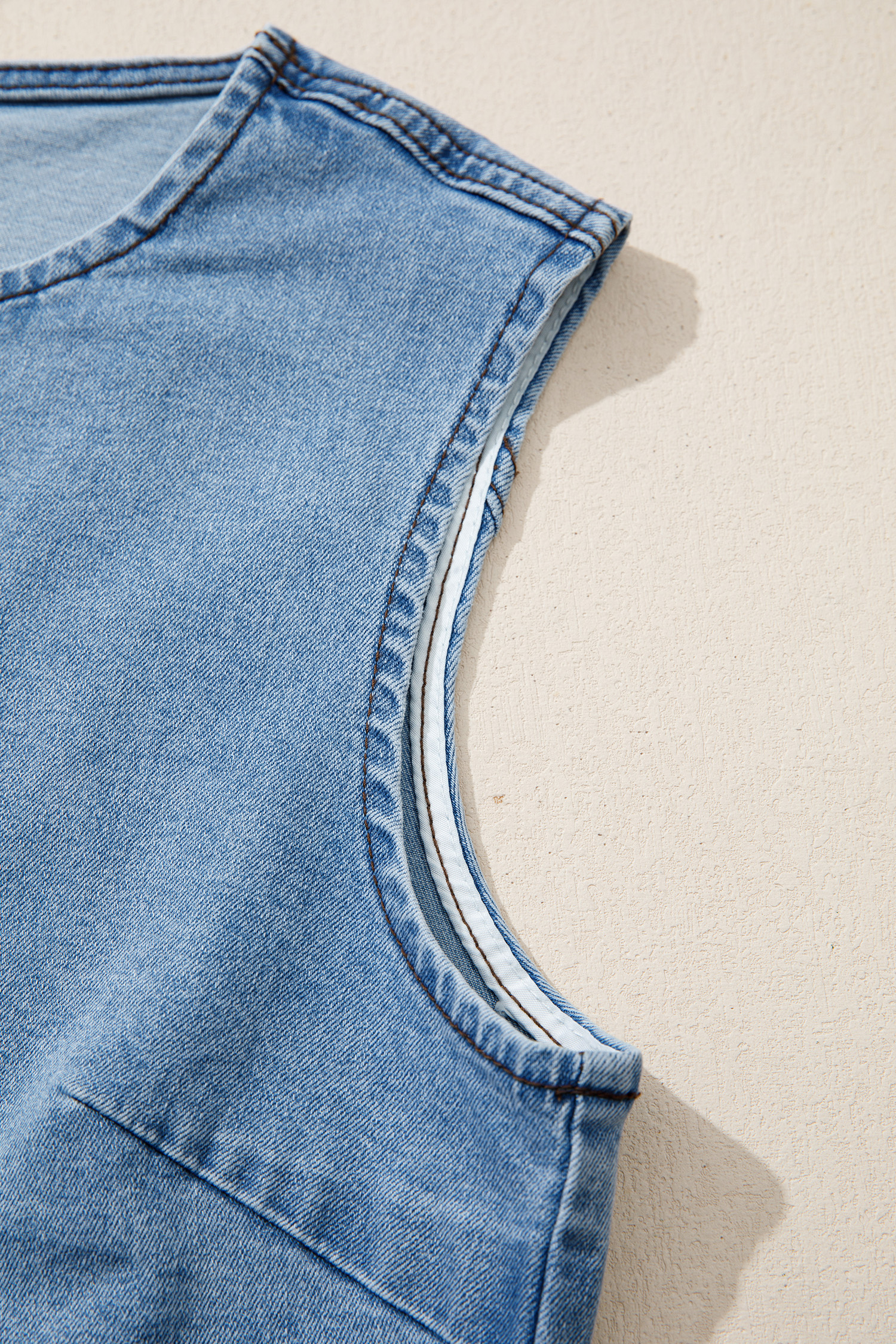 Western Denim Vest for Women – Solid Color Button Down Sleeveless Top for Outdoor Outfits - Detail View 11 Western Denim Vest for Women – Solid Color Button Down Sleeveless Top for Outdoor Outfits - Detail View 11