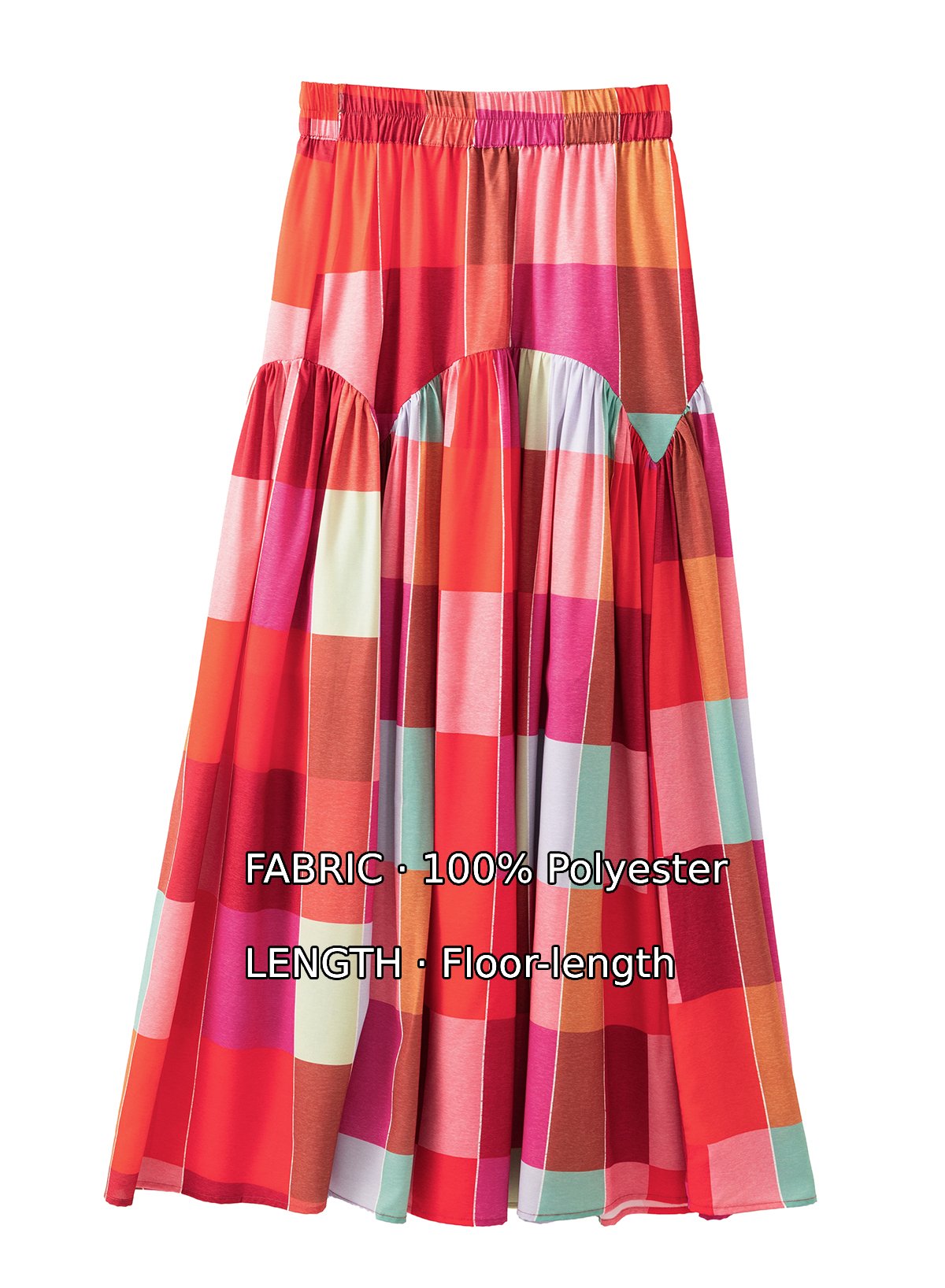 Bohemian Plaid Maxi Skirt, Comfortable High Waist Summer Fit - Detail View 3 Bohemian Plaid Maxi Skirt, Comfortable High Waist Summer Fit - Detail View 3