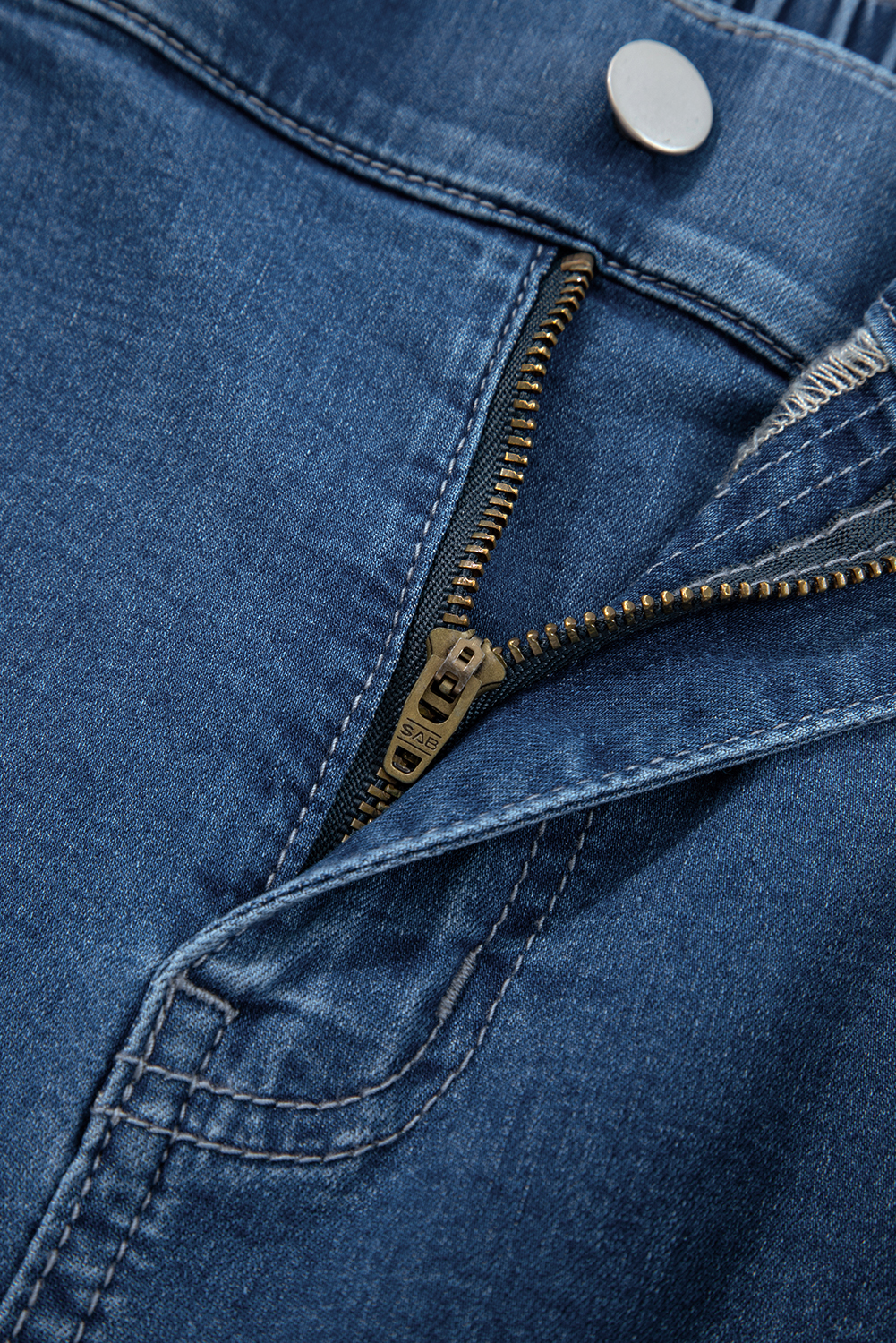 Chic Plus Size Ruffled Wide Leg Denim Pants in Sail Blue – Perfect for Daily Wear - Detail View 14 Chic Plus Size Ruffled Wide Leg Denim Pants in Sail Blue – Perfect for Daily Wear - Detail View 14