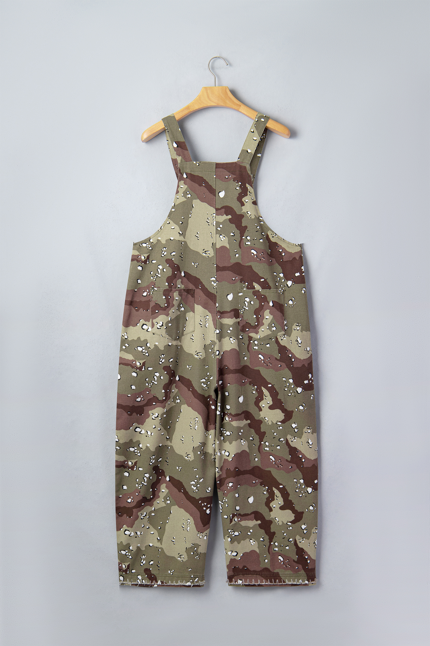 Green Camouflage Denim Jumpsuit for Women – 100% Cotton Loose Overall with Leopard Detail - Detail View 5 Green Camouflage Denim Jumpsuit for Women – 100% Cotton Loose Overall with Leopard Detail - Detail View 5