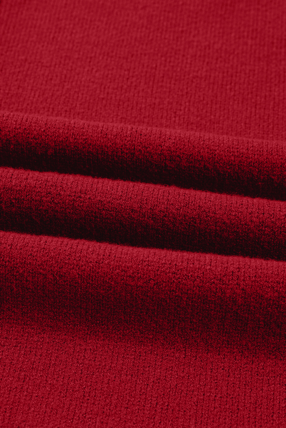 Women's Fiery Red Ribbed Shift Sweater Dress with Pockets – Casual Daily Wear - Detail View 16 Women's Fiery Red Ribbed Shift Sweater Dress with Pockets – Casual Daily Wear - Detail View 16