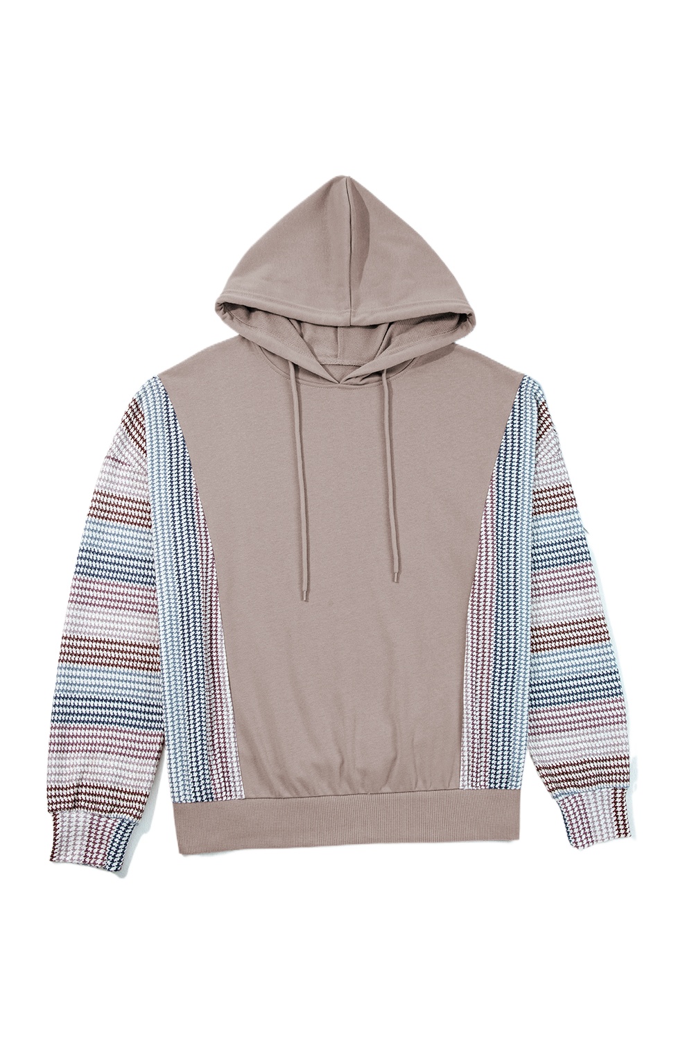 DUNE Colorblock Patchwork Hoodie for Women – Casual Everyday Style in Khaki - Main View DUNE Colorblock Patchwork Hoodie for Women – Casual Everyday Style in Khaki - Main View