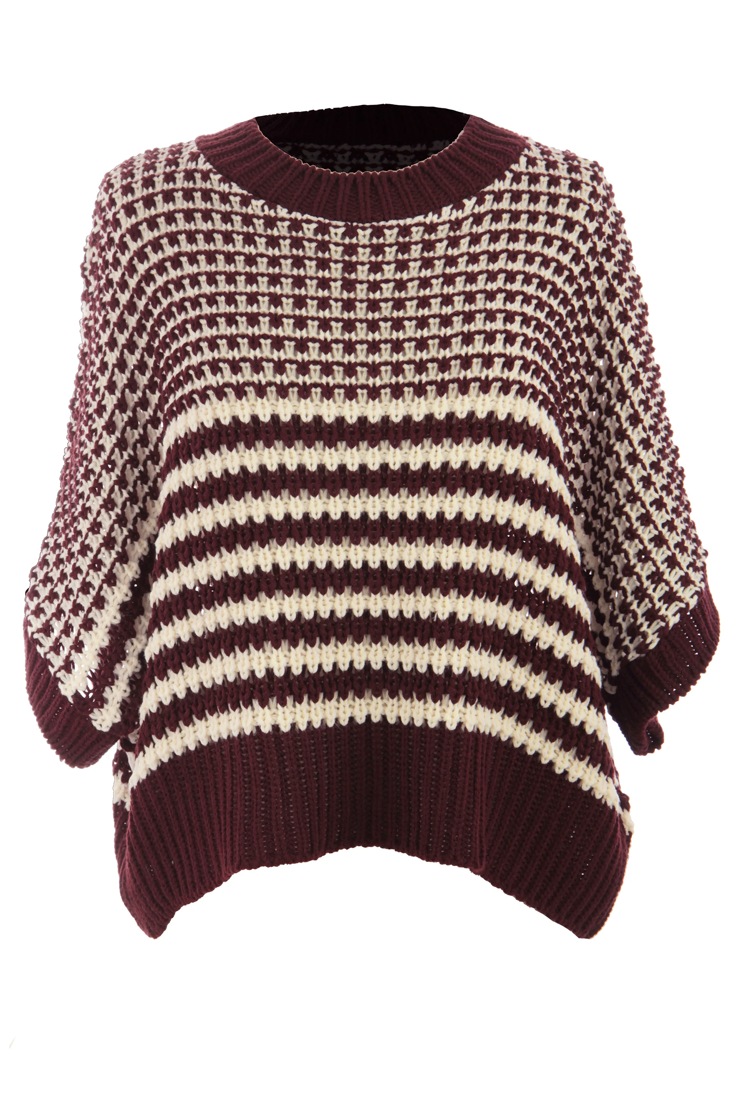 Chic Red Striped 3/4 Sleeve Sweater for Women – Perfect for Summer Outings - Detail View 8 Chic Red Striped 3/4 Sleeve Sweater for Women – Perfect for Summer Outings - Detail View 8