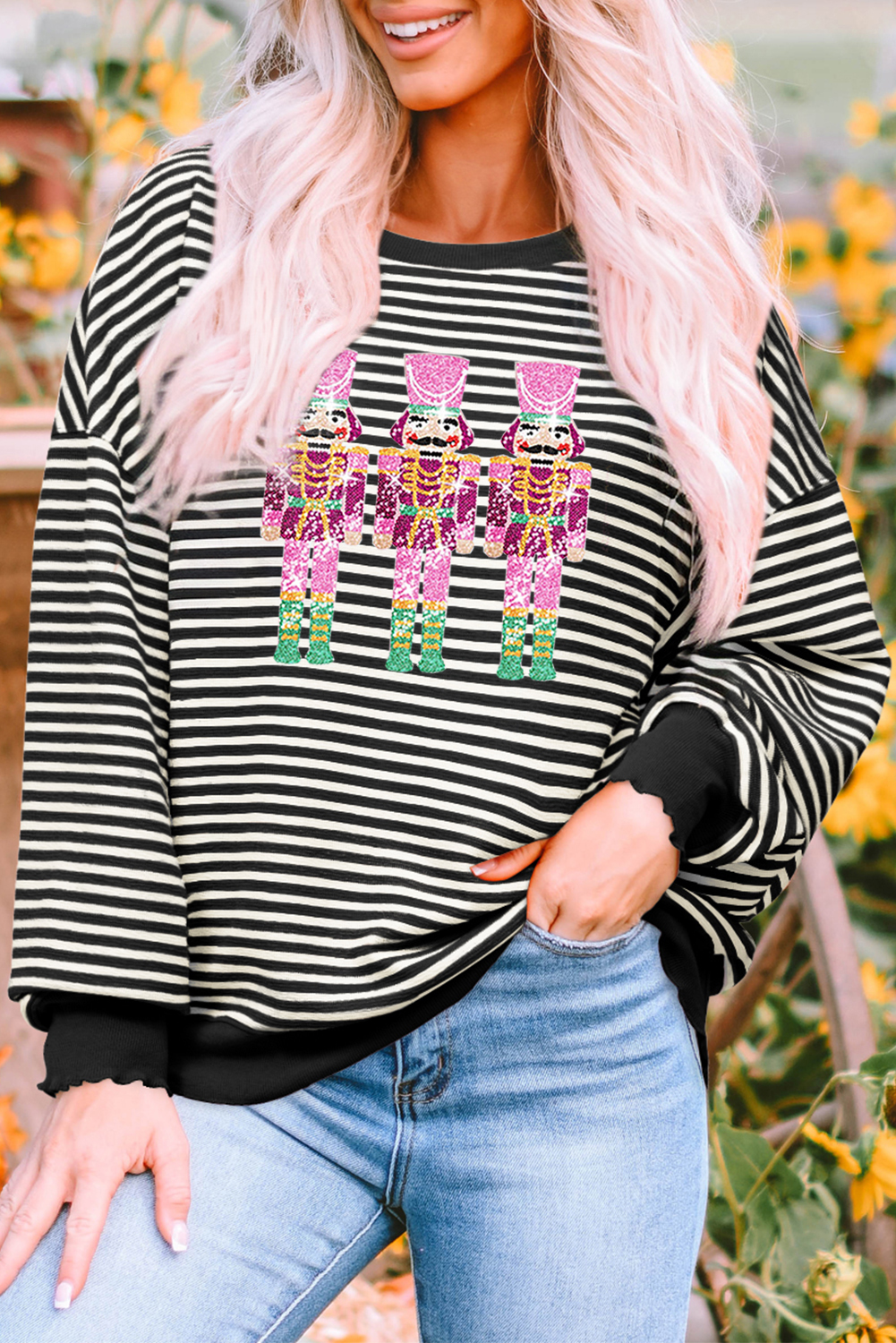 Casual and Comfortable Long Sleeve T-Shirt - Perfect for Fall & Christmas - Detail View 3 Casual and Comfortable Long Sleeve T-Shirt - Perfect for Fall & Christmas - Detail View 3