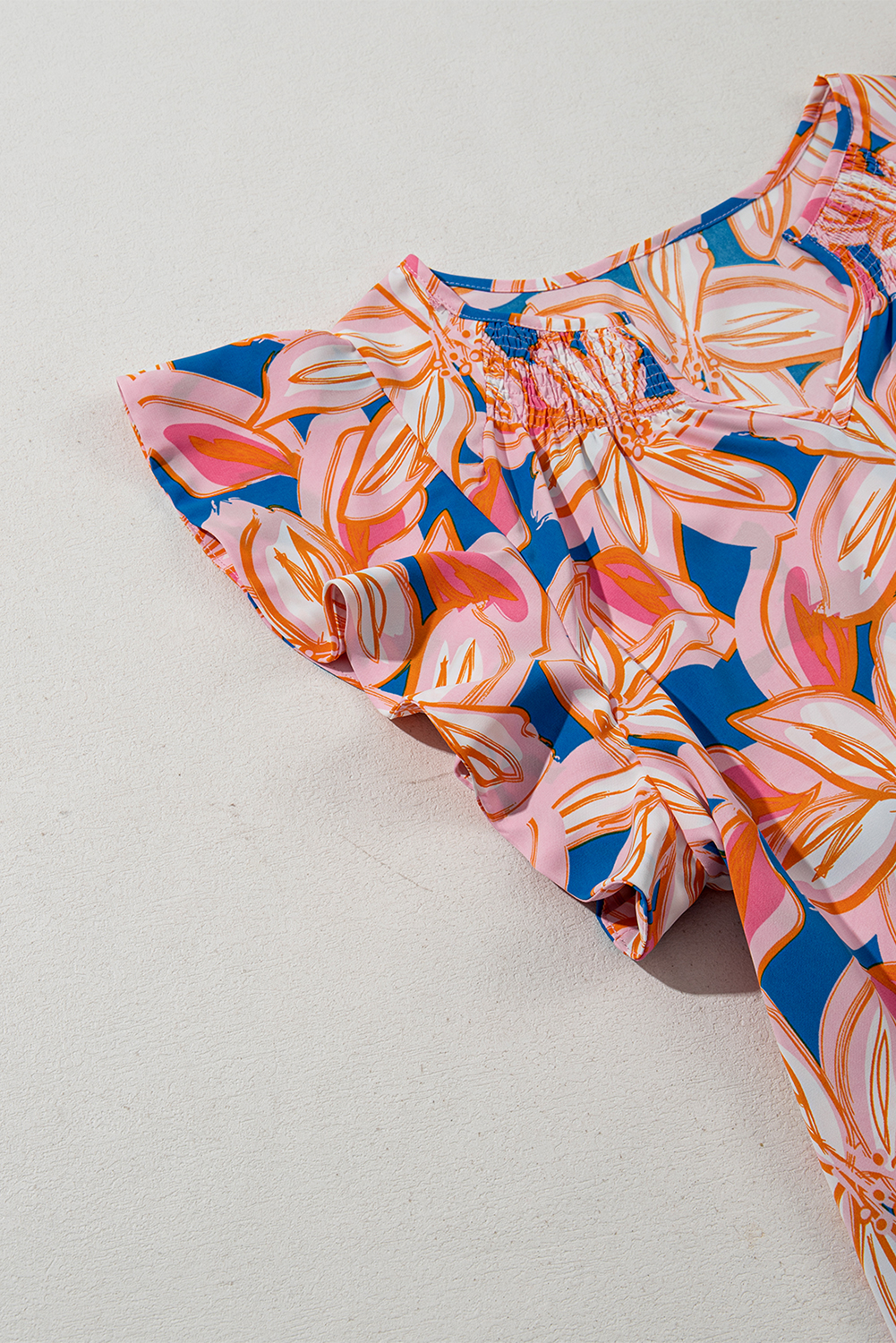Trendy Notched Neck Floral Blouse - Perfect for Daily Wear this Summer - Detail View 14 Trendy Notched Neck Floral Blouse - Perfect for Daily Wear this Summer - Detail View 14