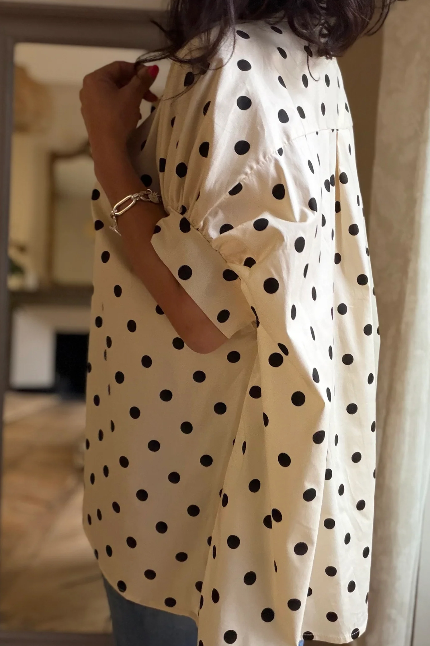 Classic Polka Dot Button-Up Shirt – Short Sleeve Casual Top - Detail View 15 Classic Polka Dot Button-Up Shirt – Short Sleeve Casual Top - Detail View 15