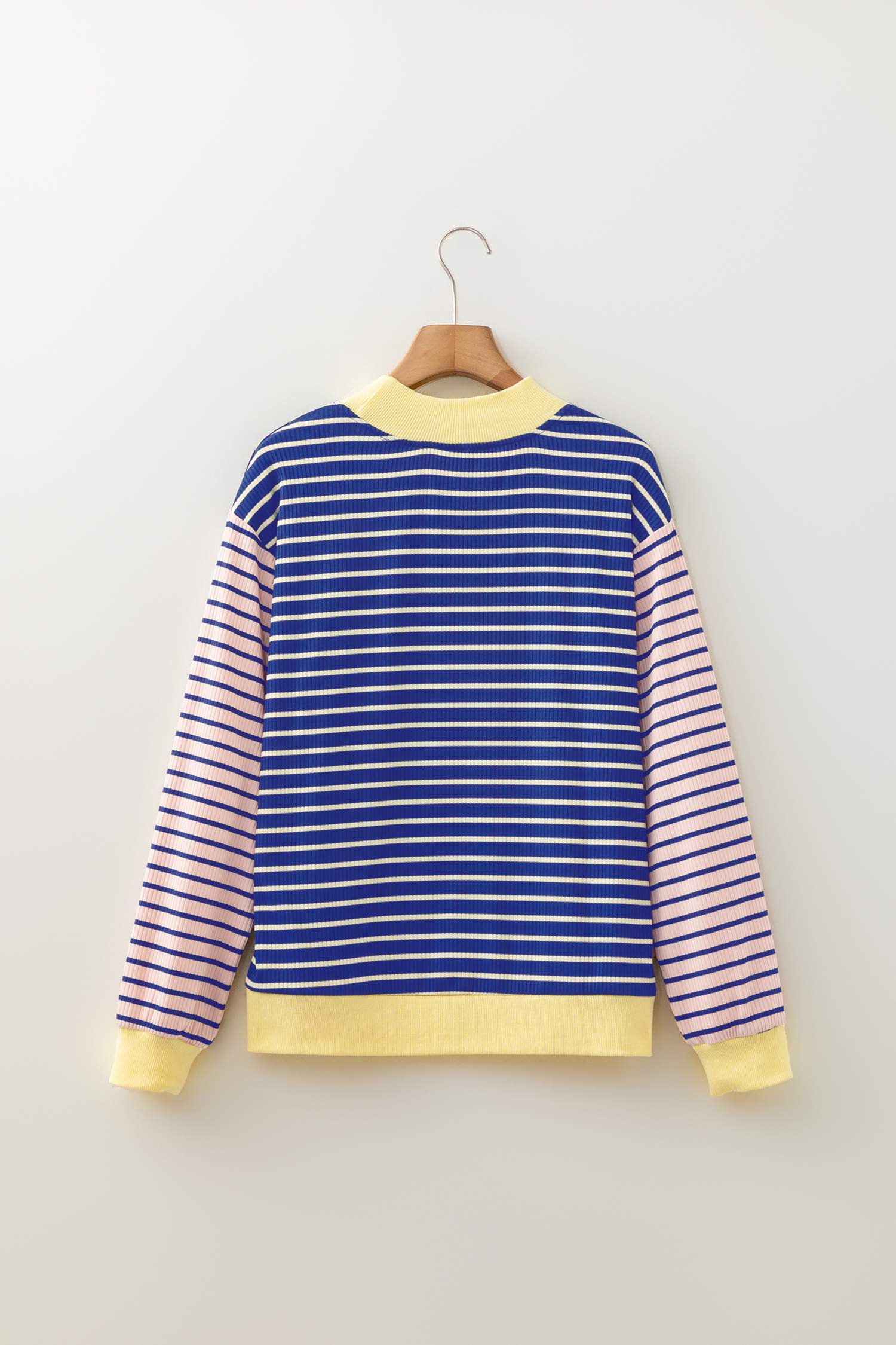 Colorblock Striped Crew Neck Top, Women's Fall Long Sleeve - Detail View 8 Colorblock Striped Crew Neck Top, Women's Fall Long Sleeve - Detail View 8