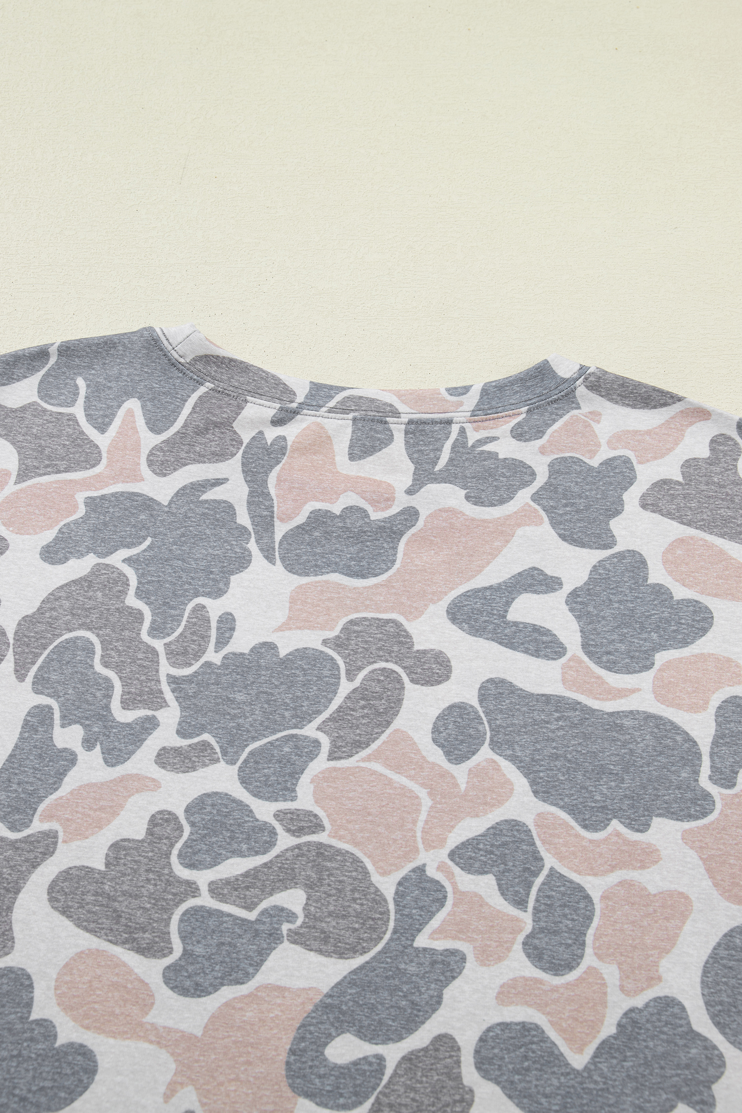 Women's Camouflage Print 2-Piece Lounge Set – Short Sleeve Top & High Waist Wide Leg Pants - Detail View 10 Women's Camouflage Print 2-Piece Lounge Set – Short Sleeve Top & High Waist Wide Leg Pants - Detail View 10