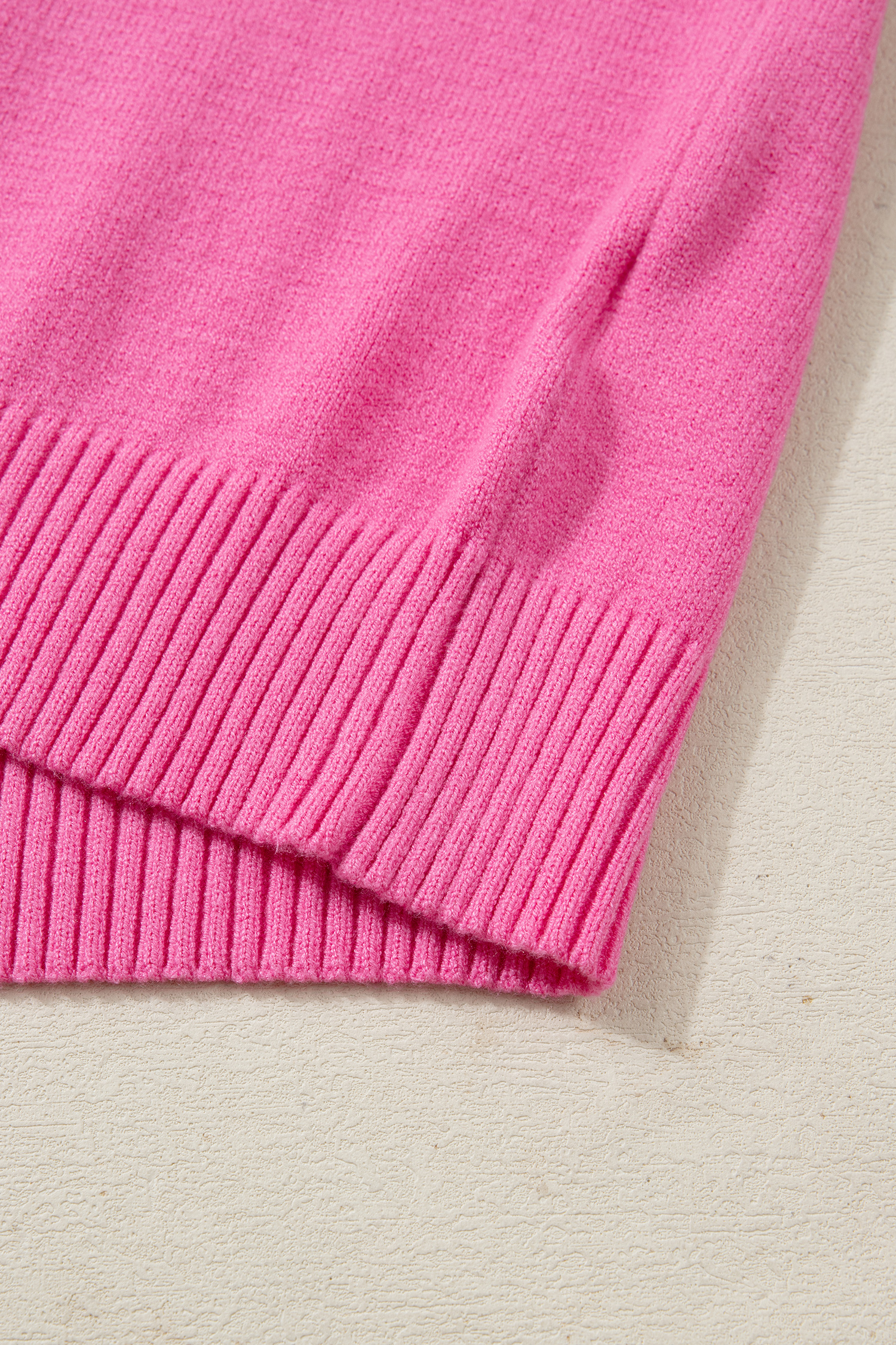 Women's Casual Ruffle Trim Short Sleeve Sweater in Sachet Pink – Perfect for Daily Wear - Detail View 11 Women's Casual Ruffle Trim Short Sleeve Sweater in Sachet Pink – Perfect for Daily Wear - Detail View 11