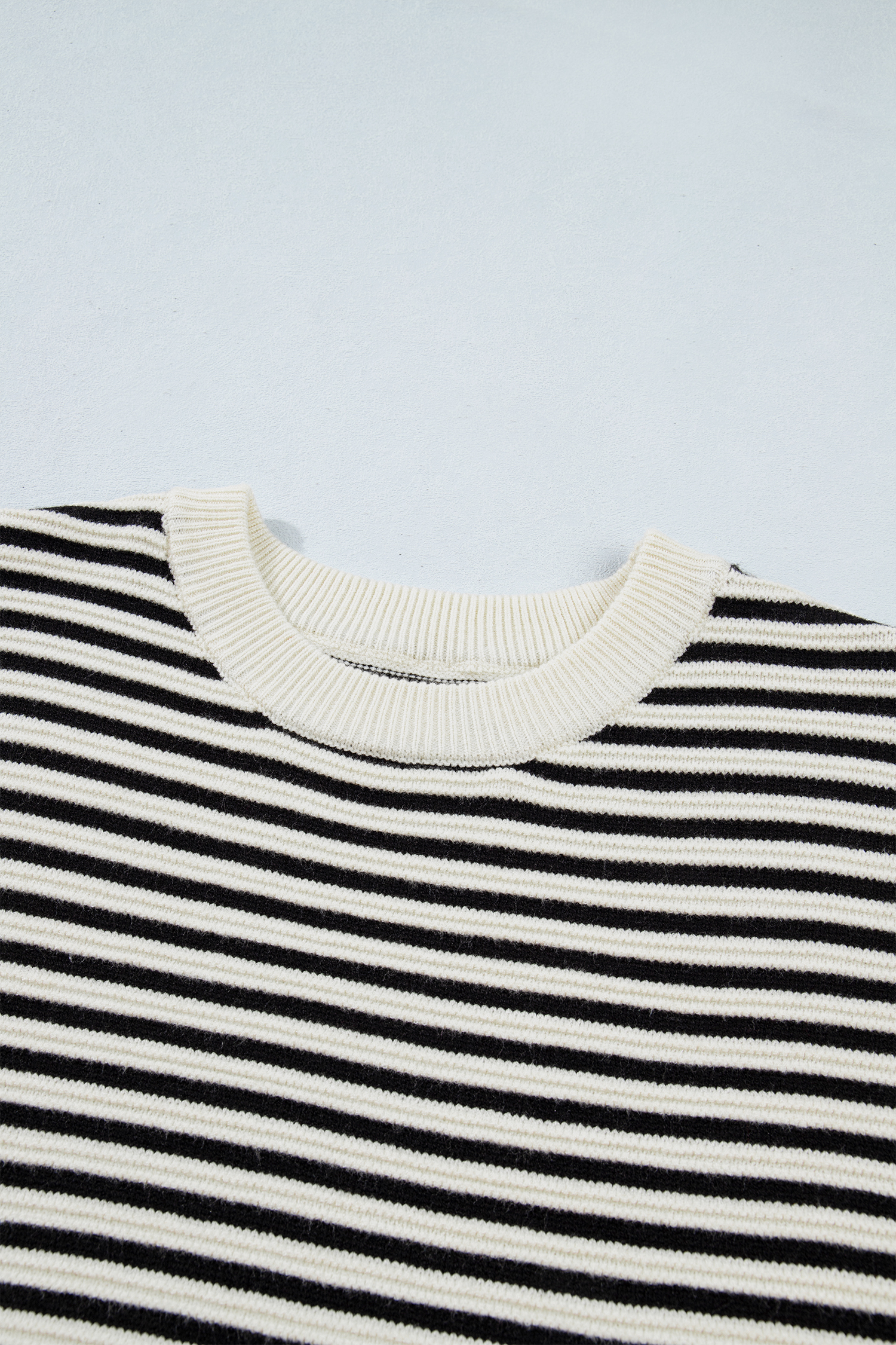 Women's Striped Oversized Sweater, Casual Long Sleeve Knit - Detail View 13 Women's Striped Oversized Sweater, Casual Long Sleeve Knit - Detail View 13