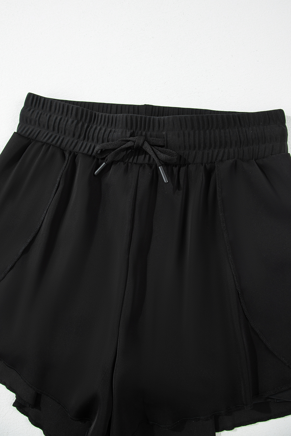 Women's Swim Shorts, Black Bikini Bottoms, High Waisted, Drawstring, 2-in-1 Design, Color Block, Side Pocket, Active Wear, Comfortable Swimwear, Beach Essentials, Summer Fashion, Swimwear, Solid Pattern - Detail View 12 Women's Swim Shorts, Black Bikini Bottoms, High Waisted, Drawstring, 2-in-1 Design, Color Block, Side Pocket, Active Wear, Comfortable Swimwear, Beach Essentials, Summer Fashion, Swimwear, Solid Pattern - Detail View 12