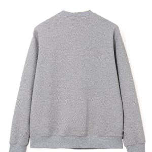 Women's Medium Grey Textured Half Zip Sweatshirt – Loose Casual Fit for Everyday Comfort - Main View