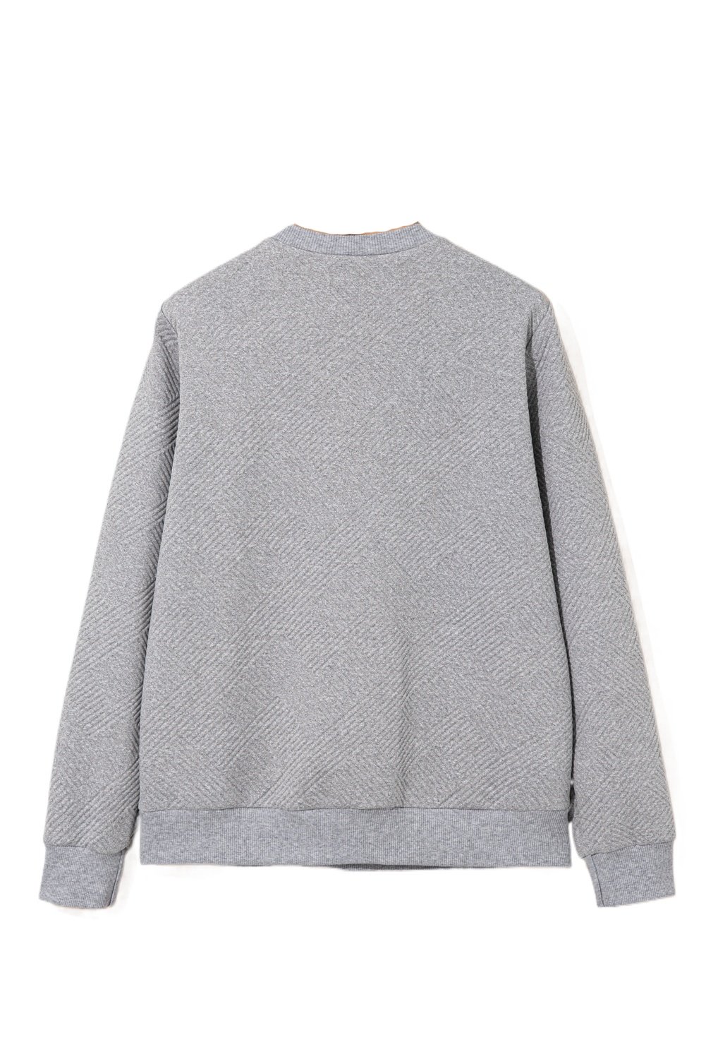 Women's Medium Grey Textured Half Zip Sweatshirt – Loose Casual Fit for Everyday Comfort - Main View Women's Medium Grey Textured Half Zip Sweatshirt – Loose Casual Fit for Everyday Comfort - Main View