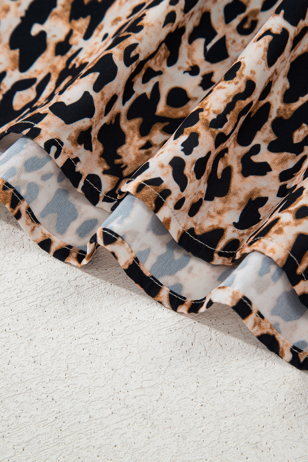 Chic Leopard Print Blouse with Flattering V Neck and Half Sleeves - Detail View 10 Chic Leopard Print Blouse with Flattering V Neck and Half Sleeves - Detail View 10