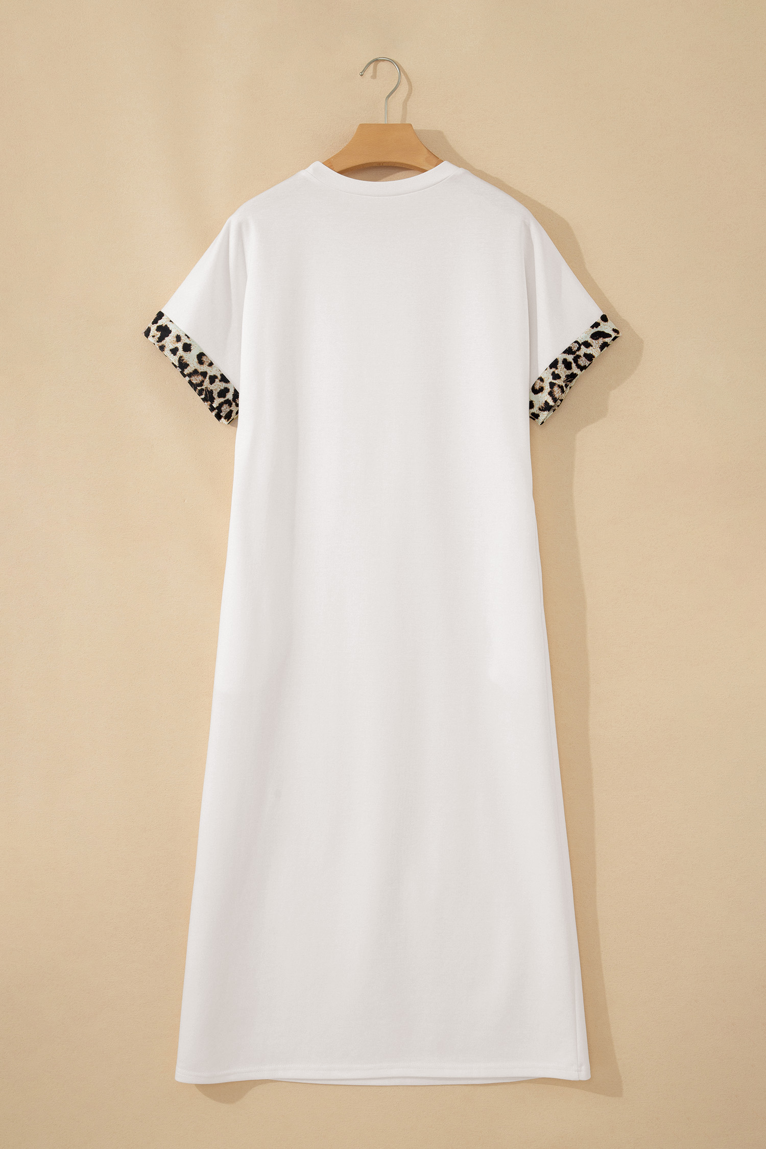 Western Style Women's Leopard Bow T-Shirt Long Dress – Comfortable Cotton Blend Vacation Outfit Gift - Detail View 3 Western Style Women's Leopard Bow T-Shirt Long Dress – Comfortable Cotton Blend Vacation Outfit Gift - Detail View 3