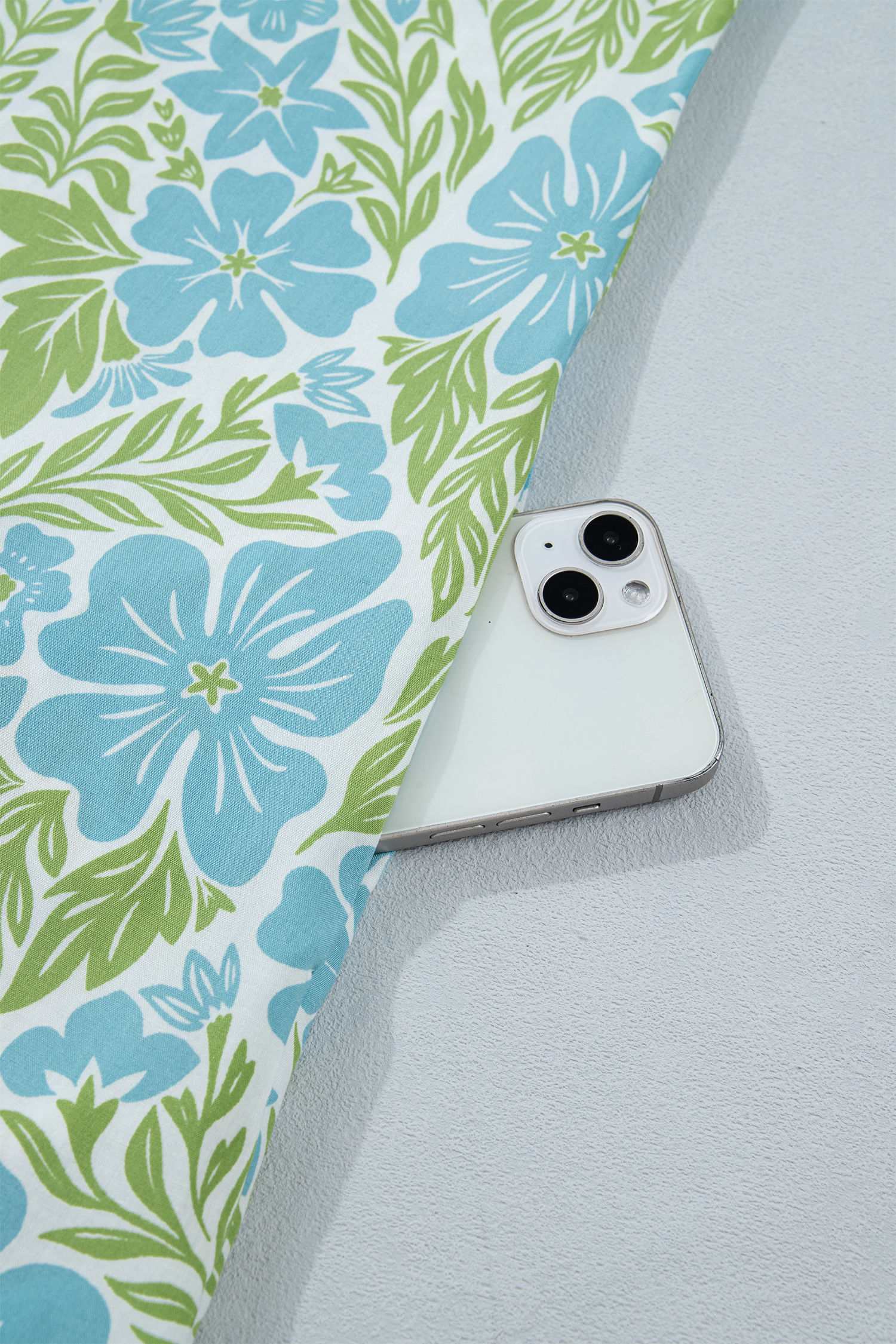 Women's Sky Blue Botanical Floral Dress – V-Neck Button Front Short Sleeve Mini Dress - Detail View 10 Women's Sky Blue Botanical Floral Dress – V-Neck Button Front Short Sleeve Mini Dress - Detail View 10