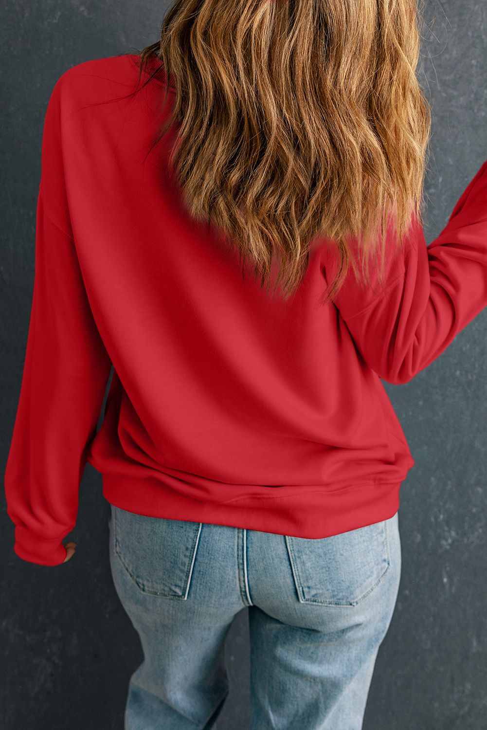 Women's Sweatshirt, Red Sweatshirt, Valentine’s Day, Leopard Print, Heart Design, Be Mine Slogan, Crewneck, Casual Style, Long Sleeve, Daily Wear, Trendy Outfit, Fall & Autumn Fashion, Graphic Sweatshirts - Detail View 8 Women's Sweatshirt, Red Sweatshirt, Valentine’s Day, Leopard Print, Heart Design, Be Mine Slogan, Crewneck, Casual Style, Long Sleeve, Daily Wear, Trendy Outfit, Fall & Autumn Fashion, Graphic Sweatshirts - Detail View 8